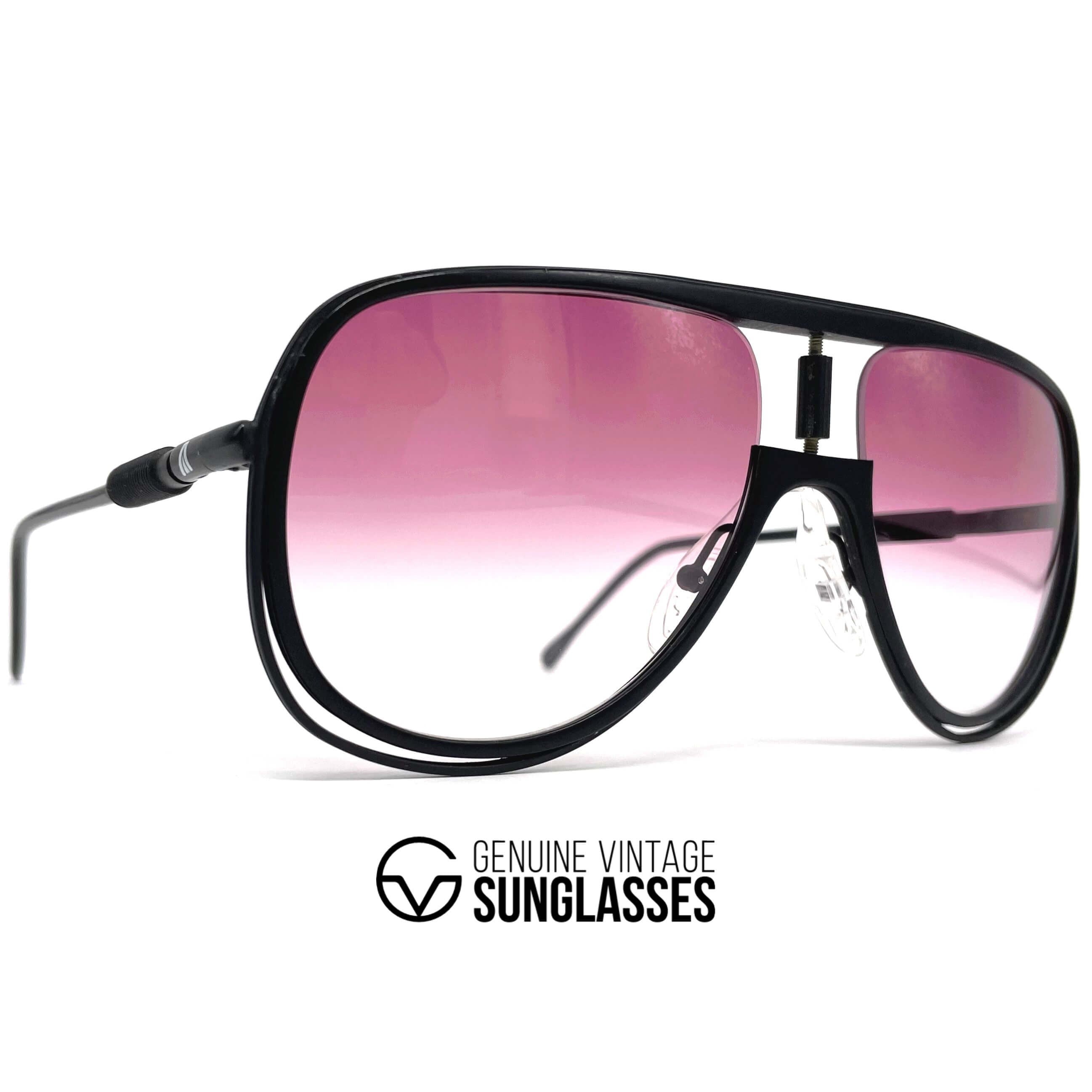 Vintage ALITALIA Classic 500 black aviator sunglasses