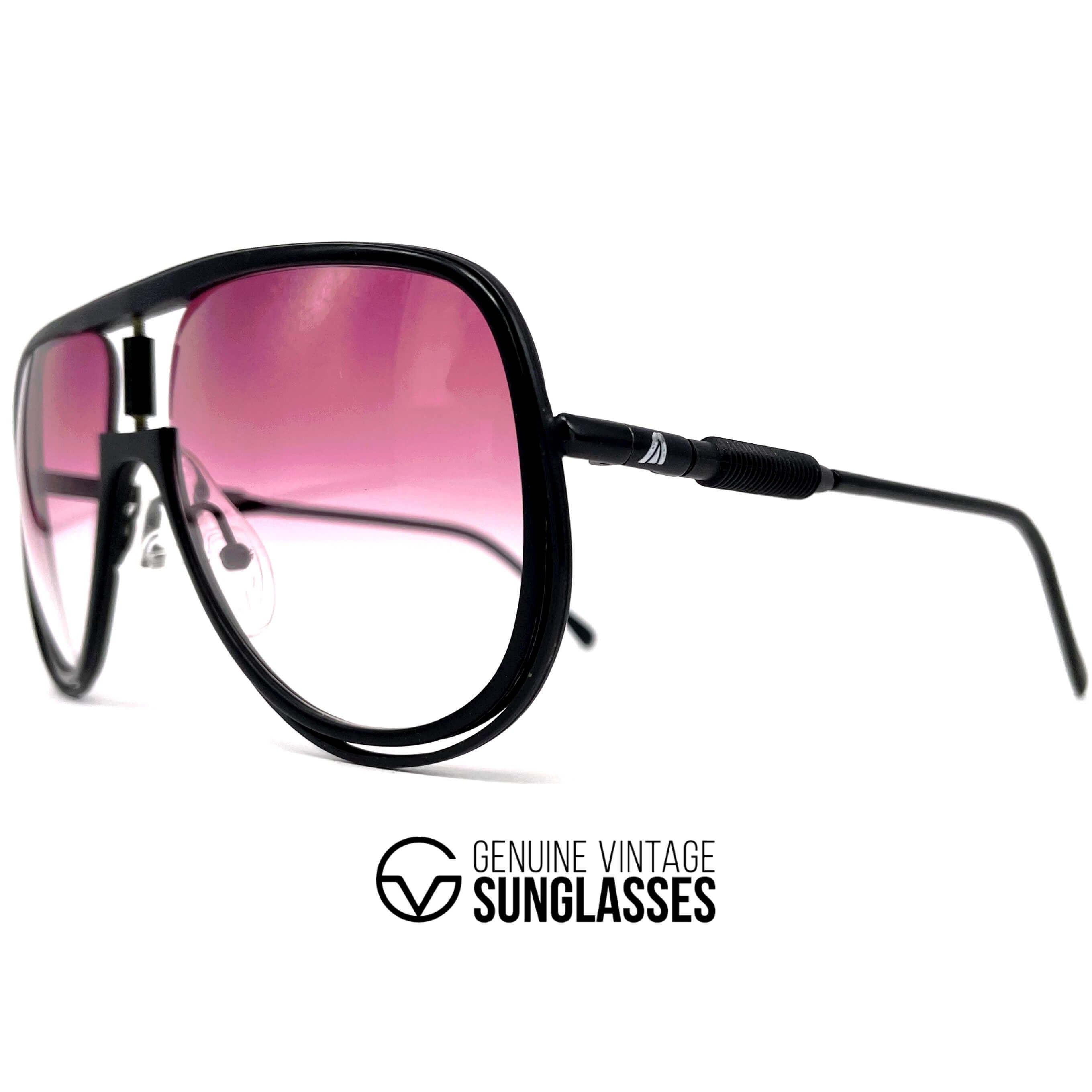 Vintage ALITALIA Classic 500 black aviator sunglasses