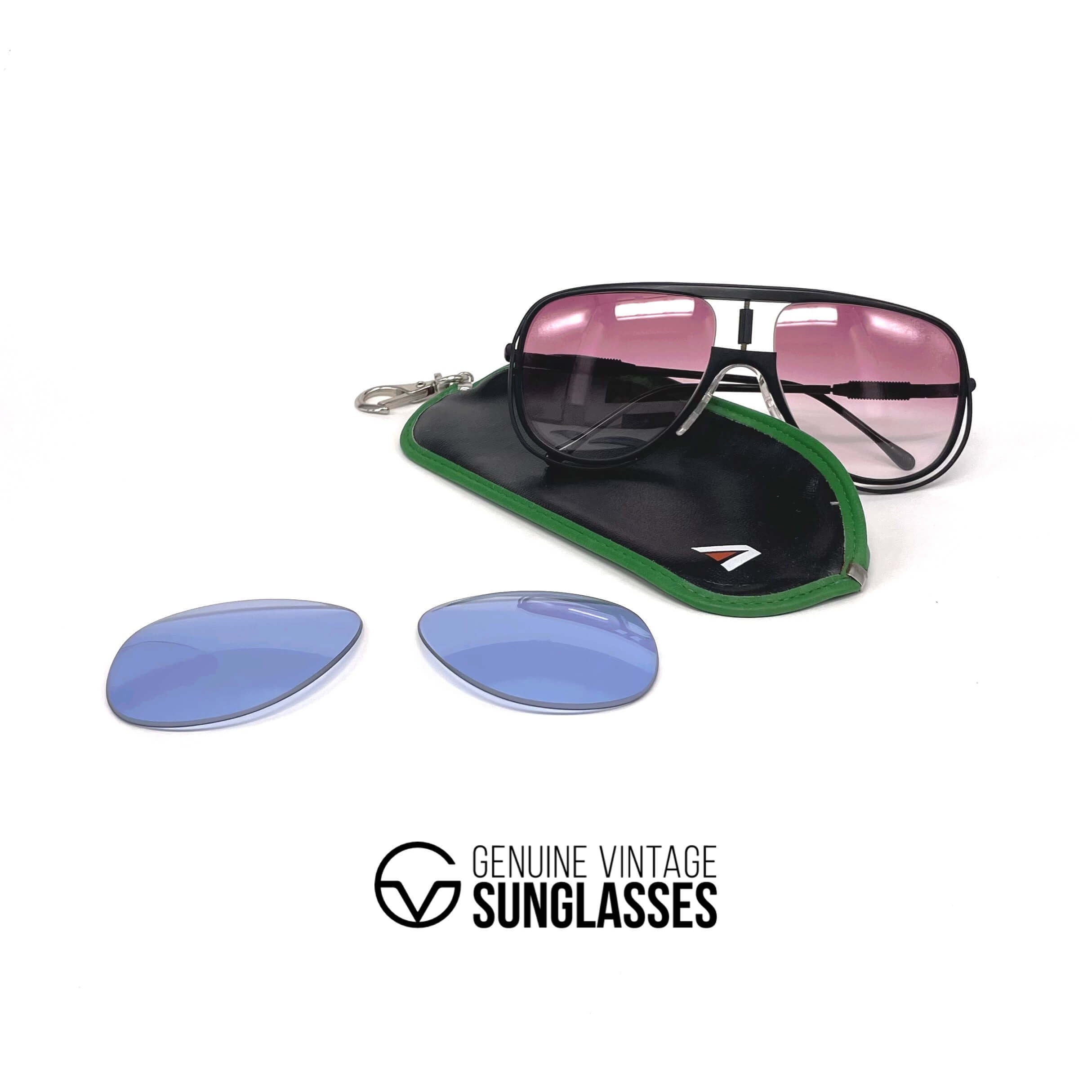 Vintage ALITALIA Classic 500 black aviator sunglasses