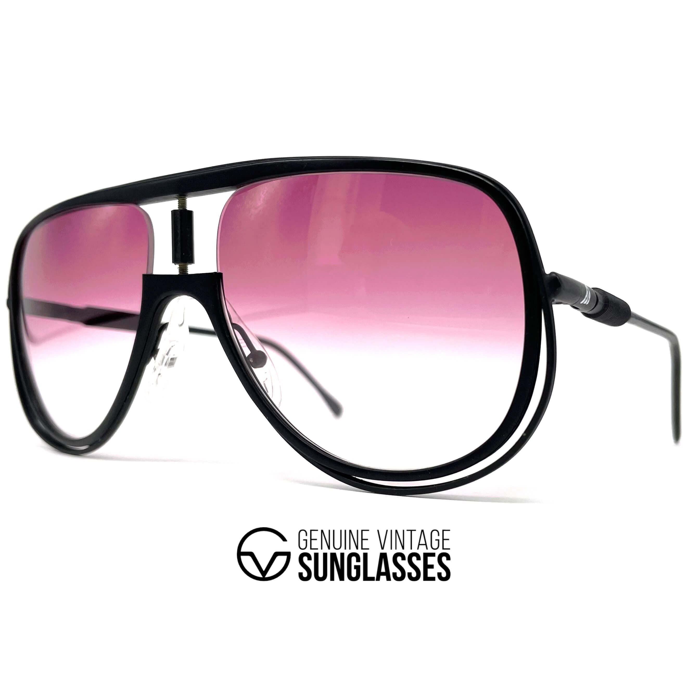 Vintage ALITALIA Classic 500 black aviator sunglasses