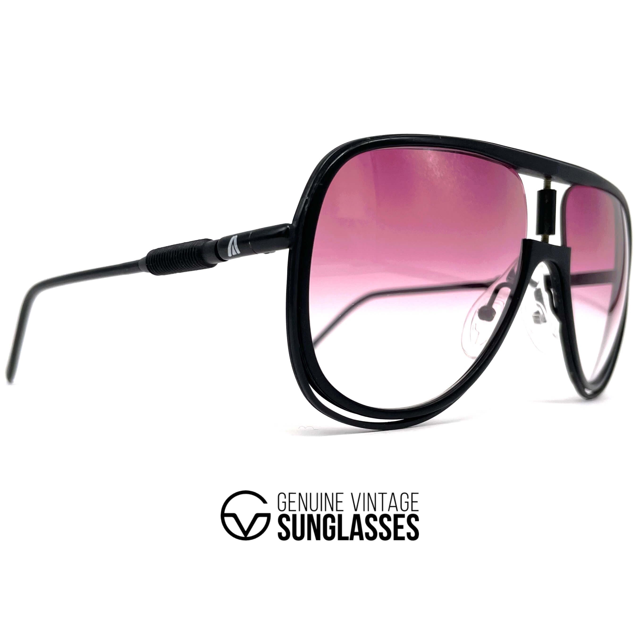 Vintage ALITALIA Classic 500 black aviator sunglasses
