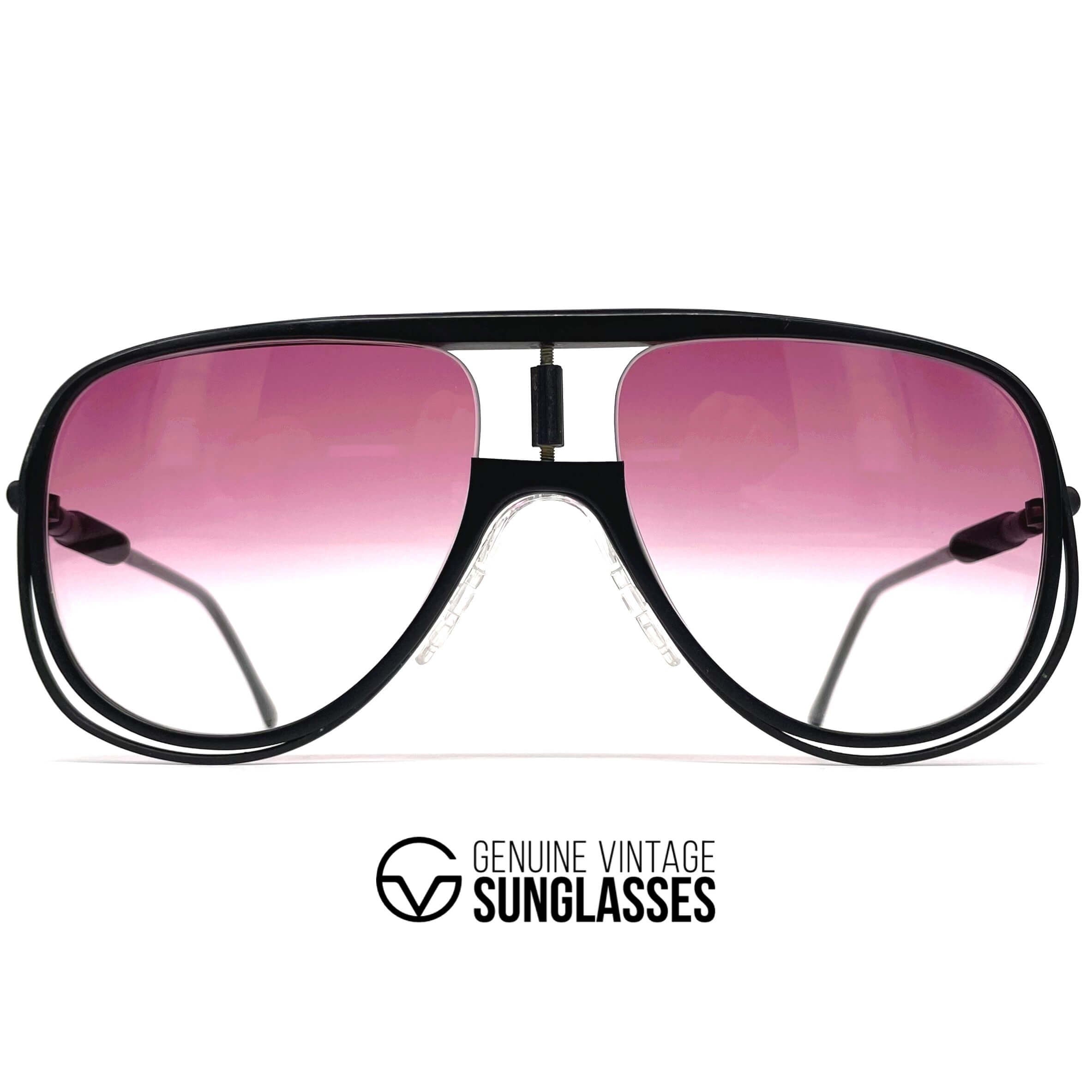 Vintage ALITALIA Classic 500 black aviator sunglasses