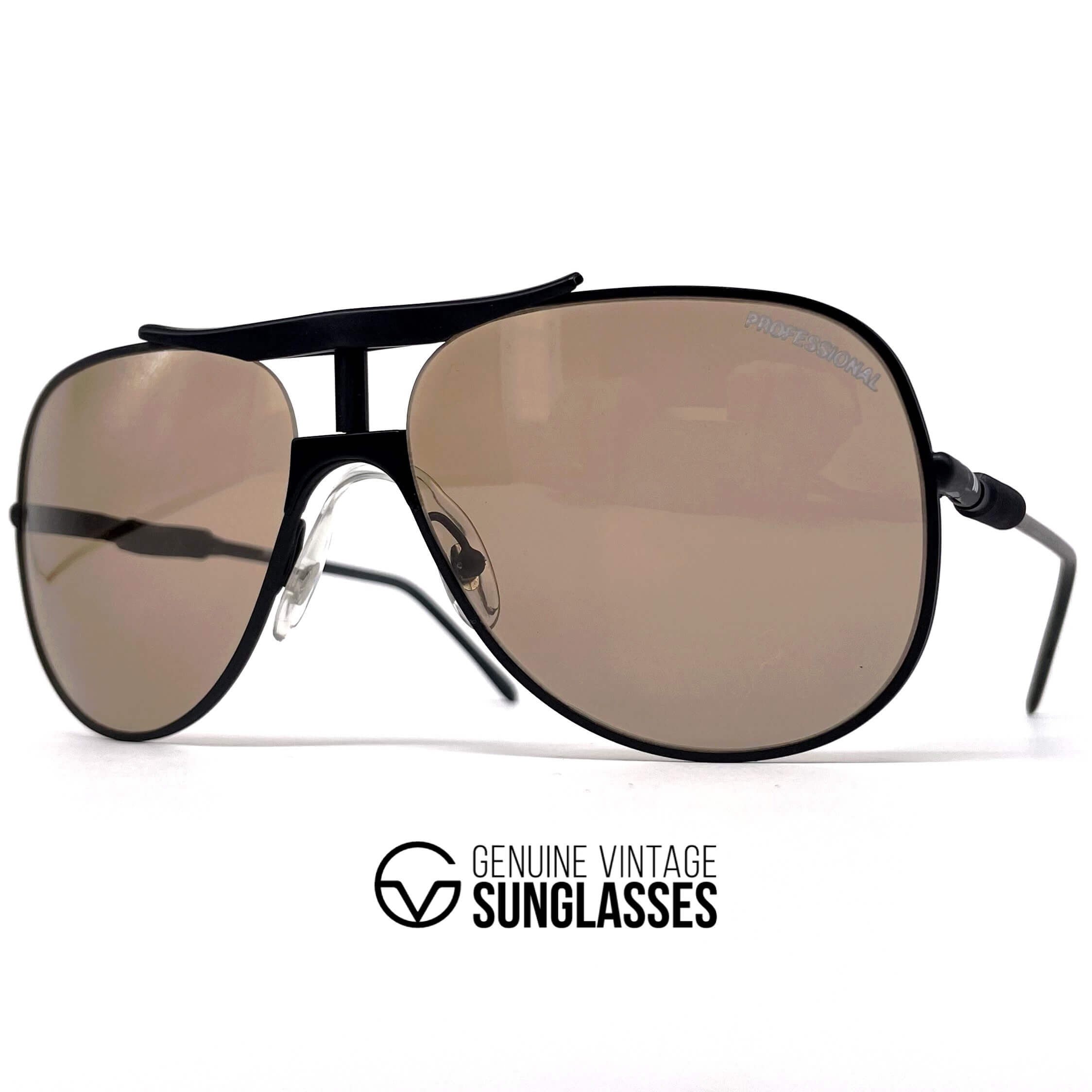 Vintage ALITALIA Professional 560 black aviator sunglasses