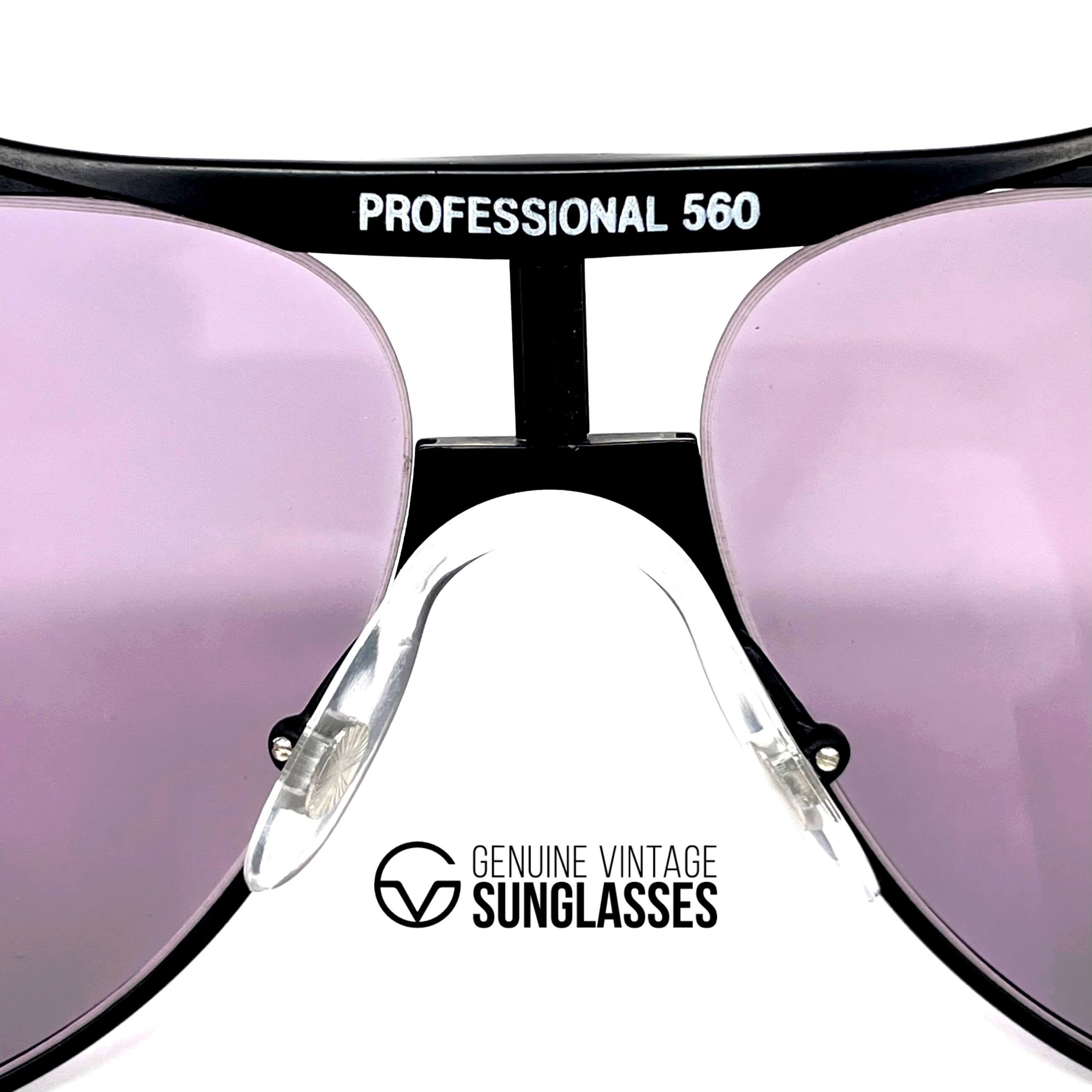 Vintage ALITALIA Professional 560 black aviator sunglasses