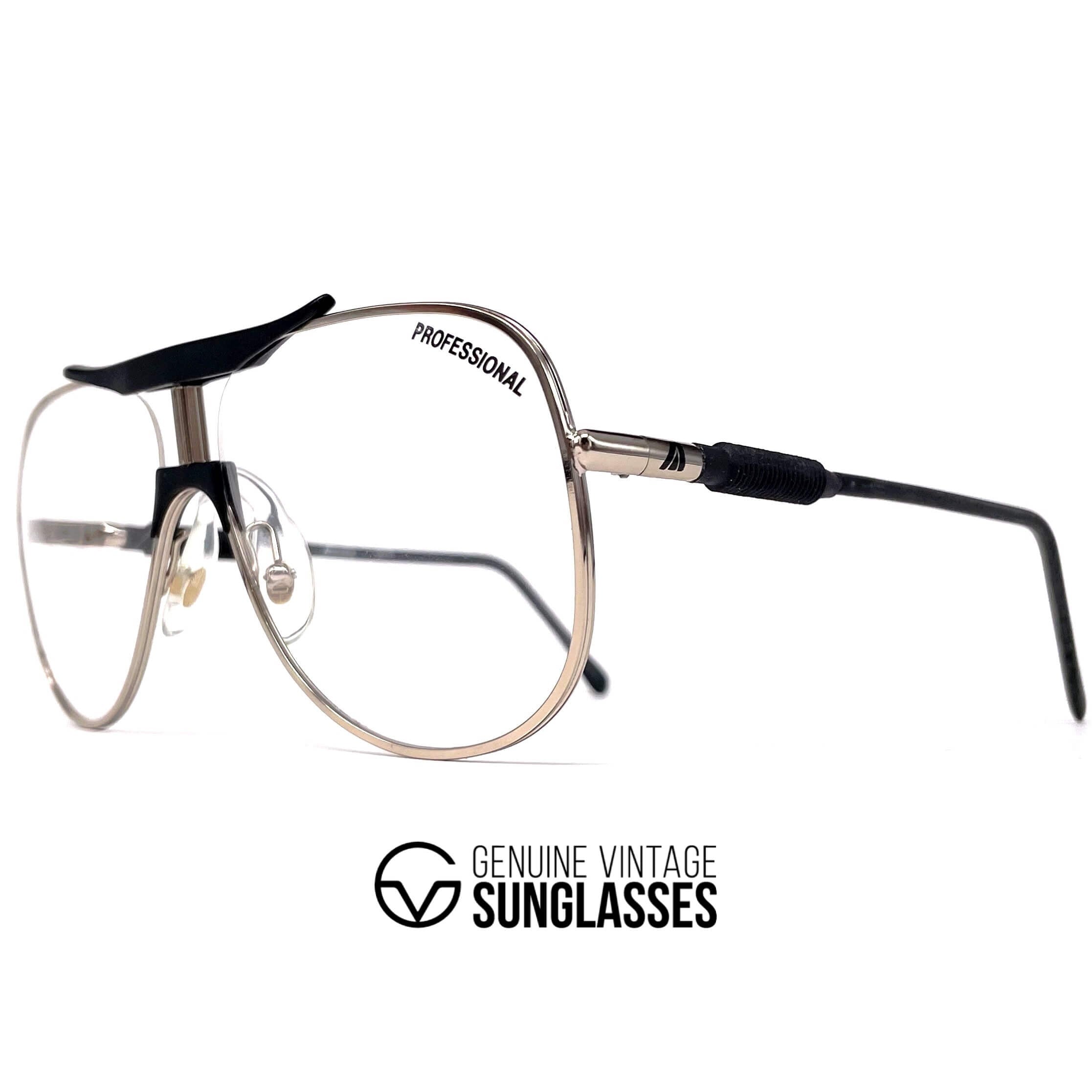 Vintage ALITALIA Professional 560 gold aviator glasses frames