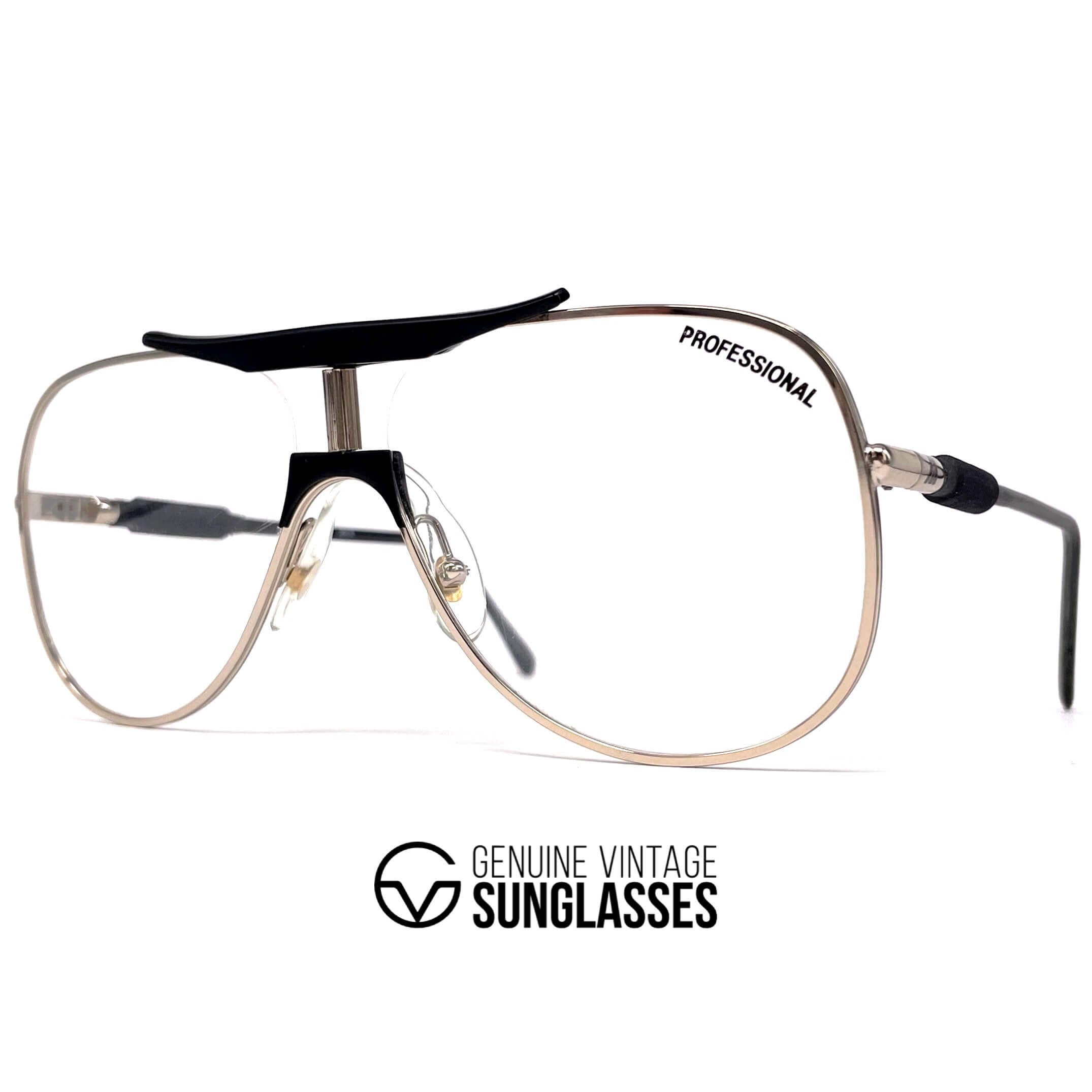 Vintage ALITALIA Professional 560 gold aviator glasses frames