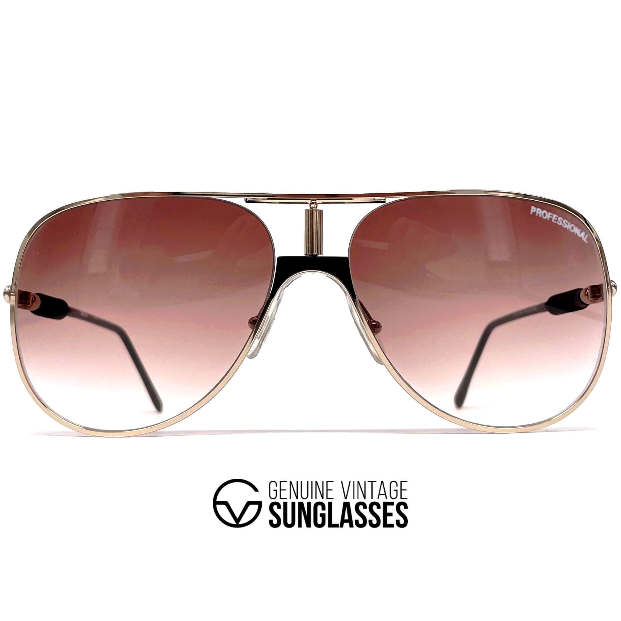 Vintage ALITALIA Professional 560 gold aviator sunglasses