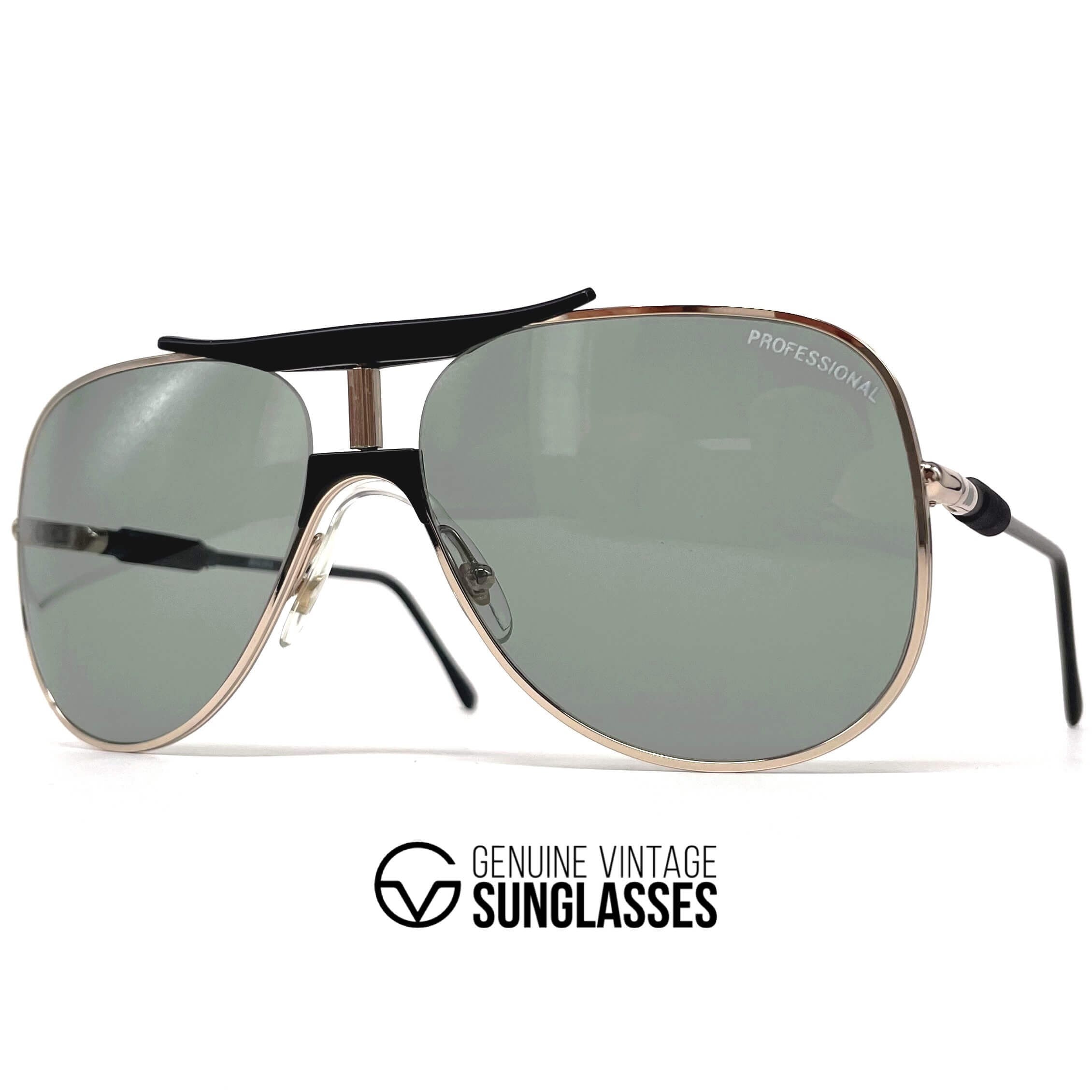Vintage ALITALIA Professional 560 gold aviator sunglasses
