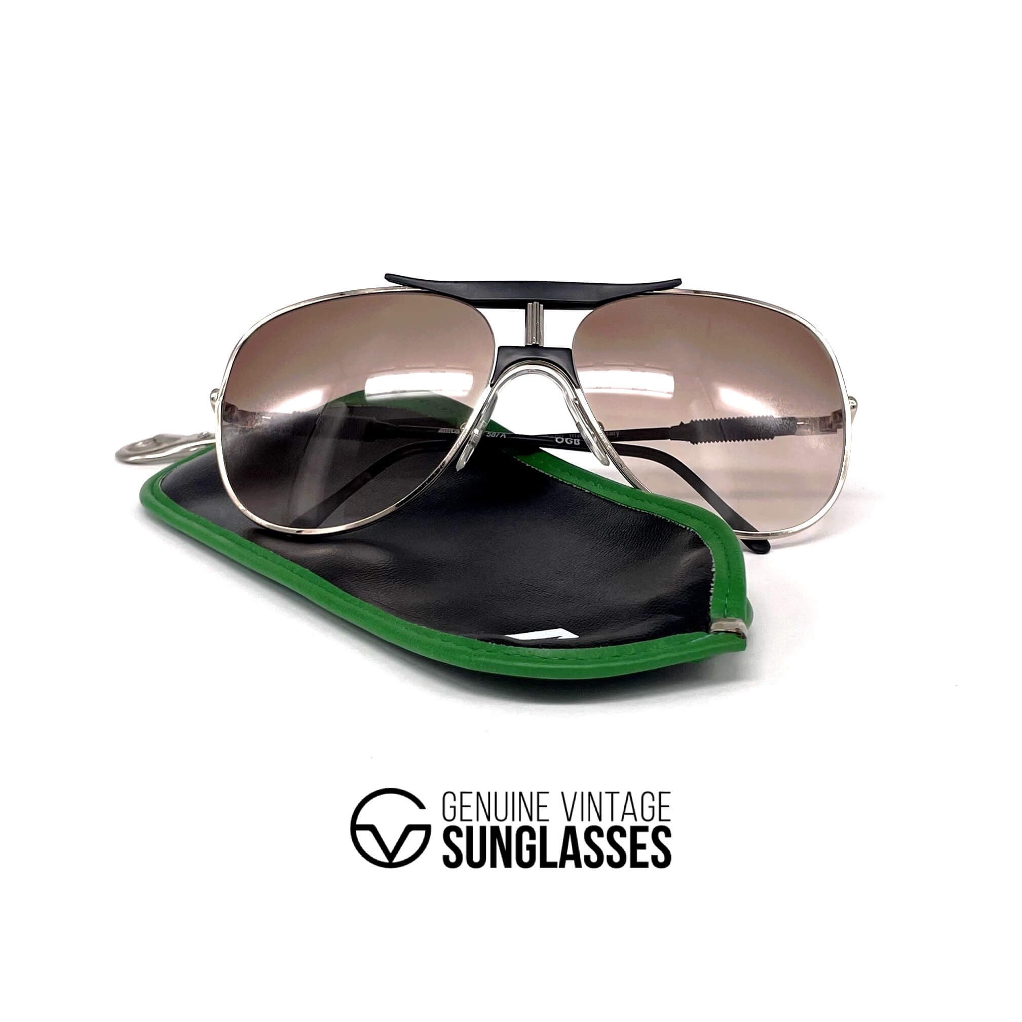 Vintage ALITALIA Professional 560 gold aviator sunglasses