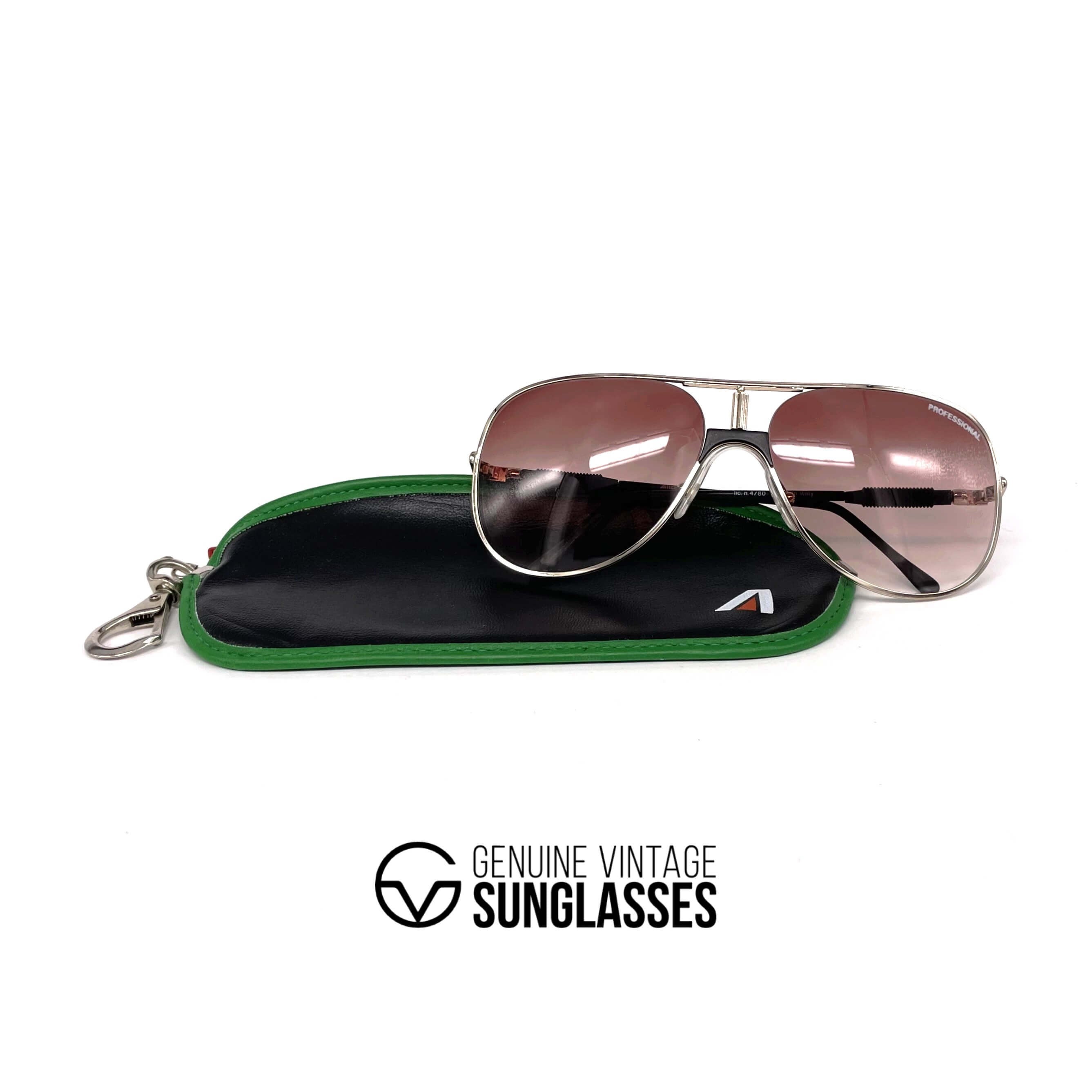Vintage ALITALIA Professional 560 gold aviator sunglasses