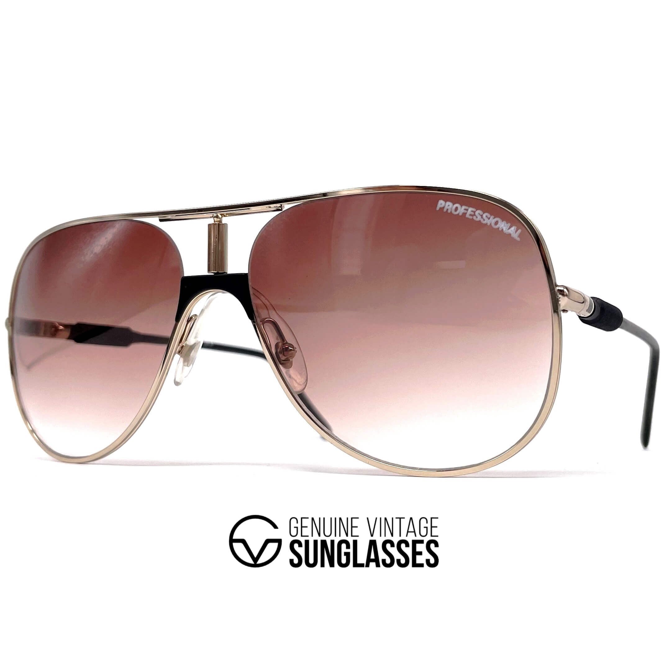 Vintage ALITALIA Professional 560 gold aviator sunglasses