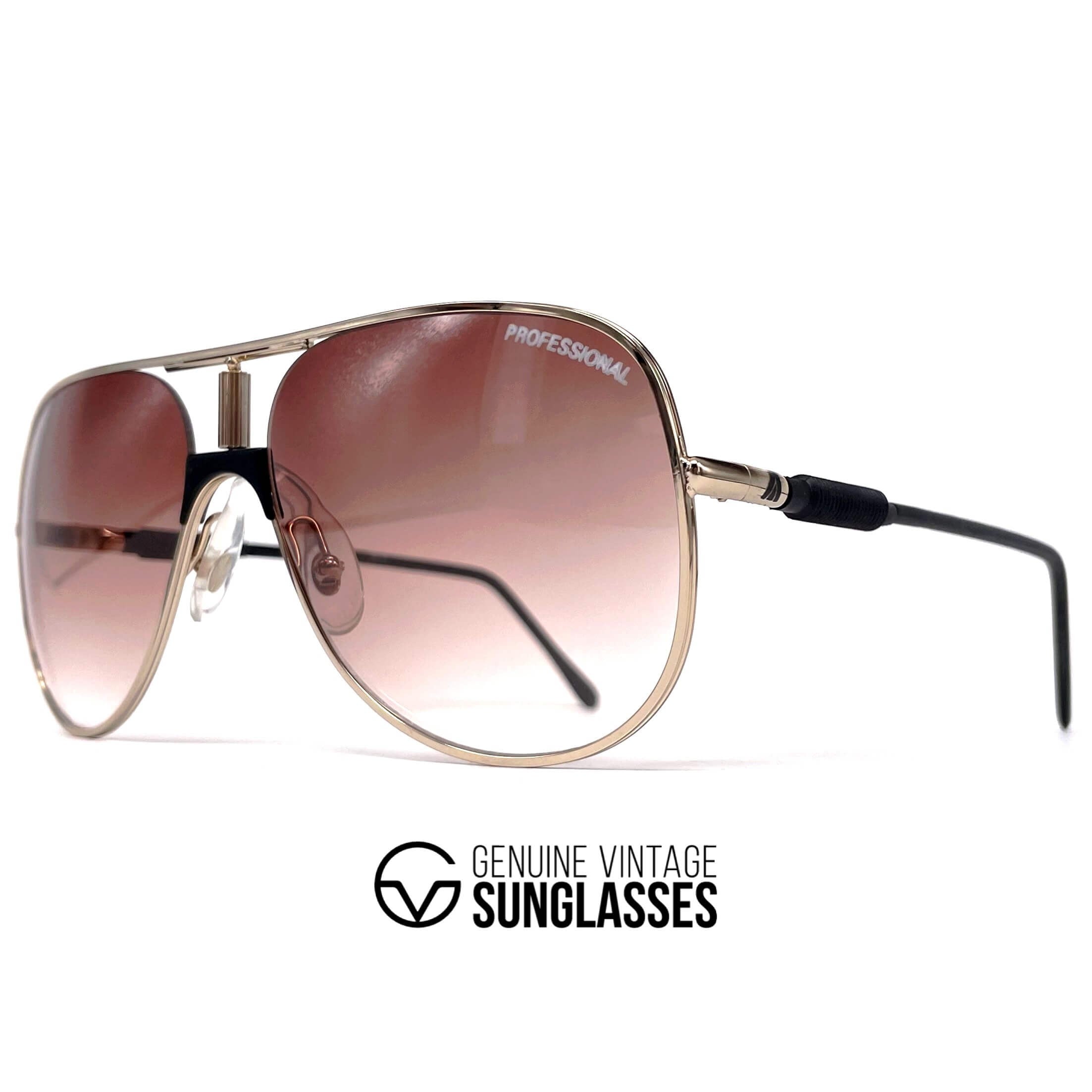 Vintage ALITALIA Professional 560 gold aviator sunglasses