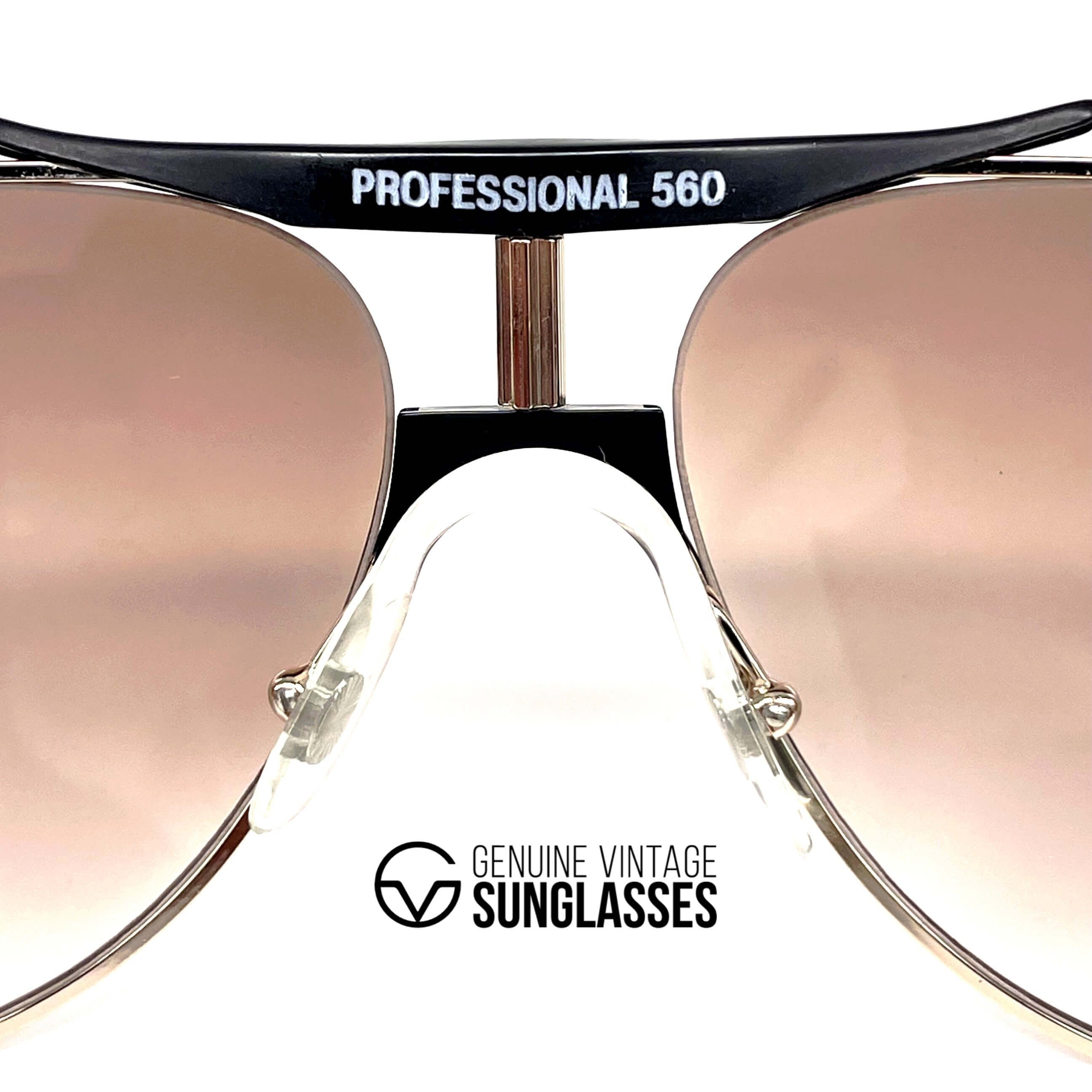 Vintage ALITALIA Professional 560 gold aviator sunglasses