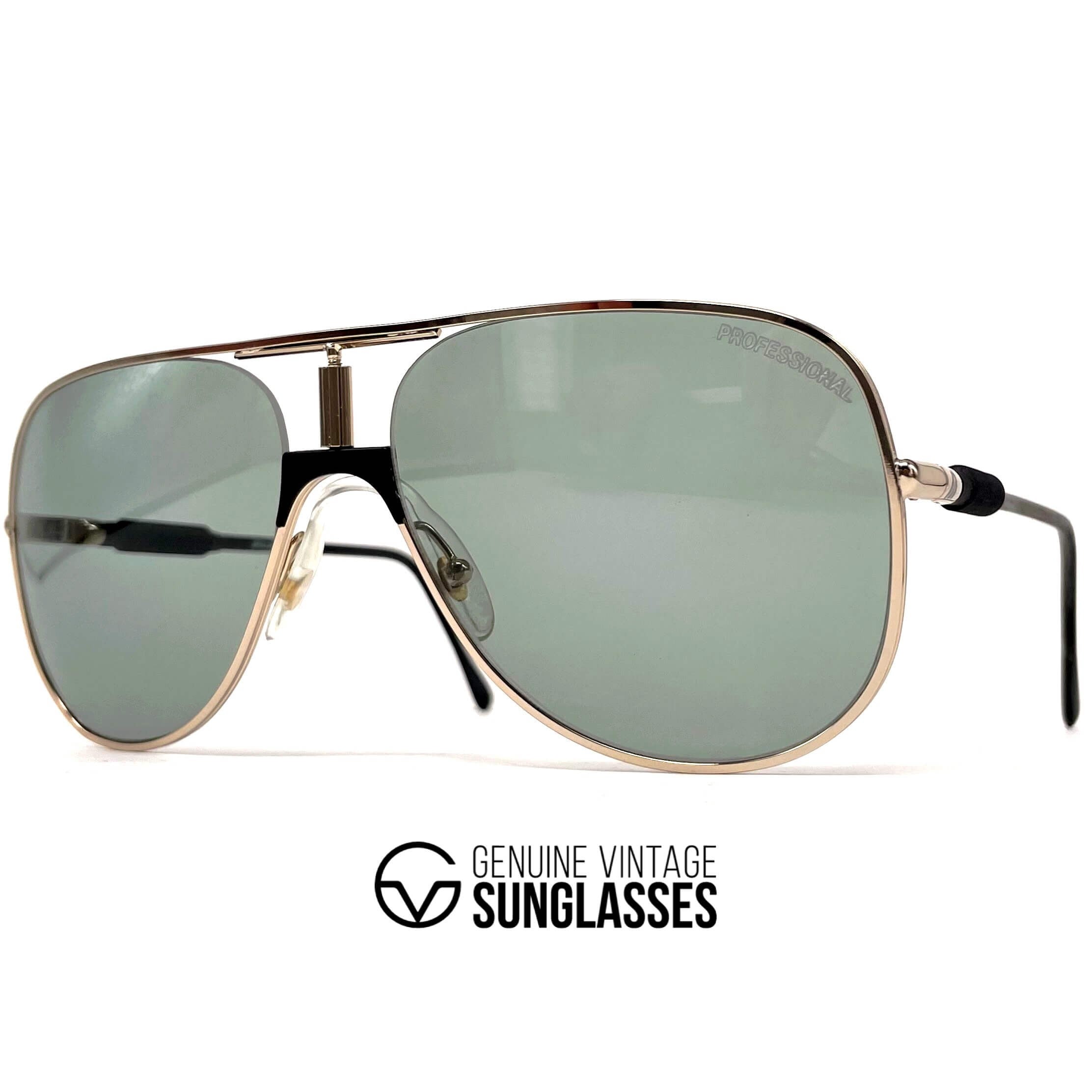 Vintage ALITALIA Professional 560 gold aviator sunglasses
