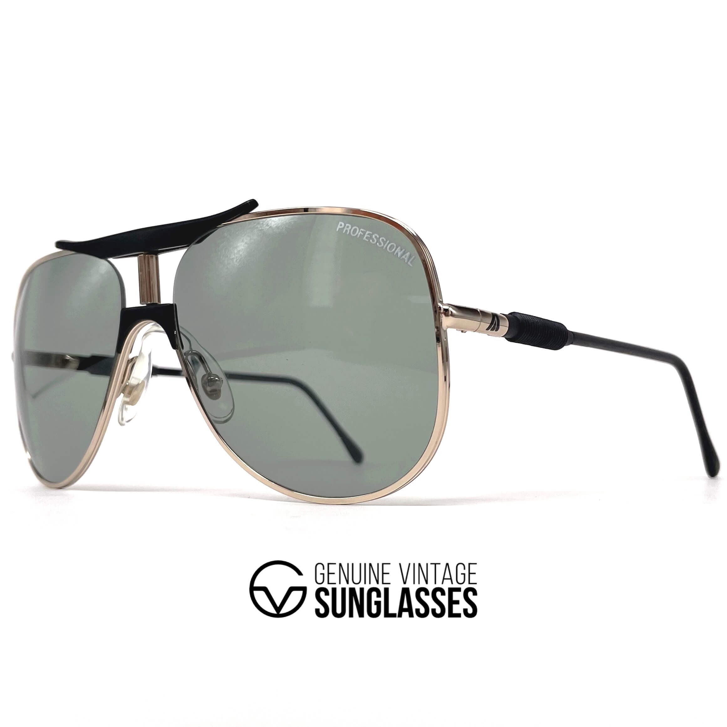 Vintage ALITALIA Professional 560 gold aviator sunglasses