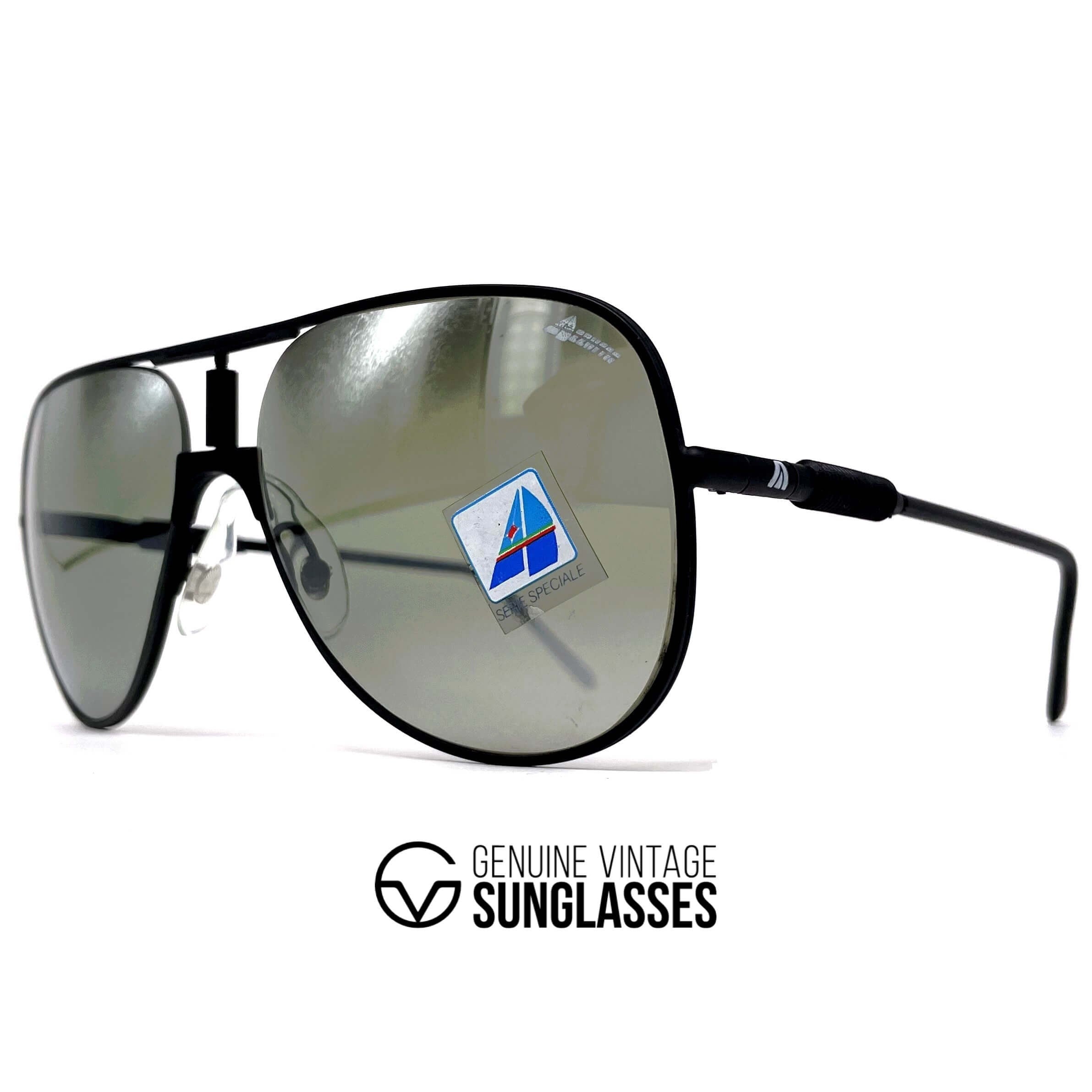 Vintage ALITALIA Professional 560 Serie Especiale black aviator sunglasses