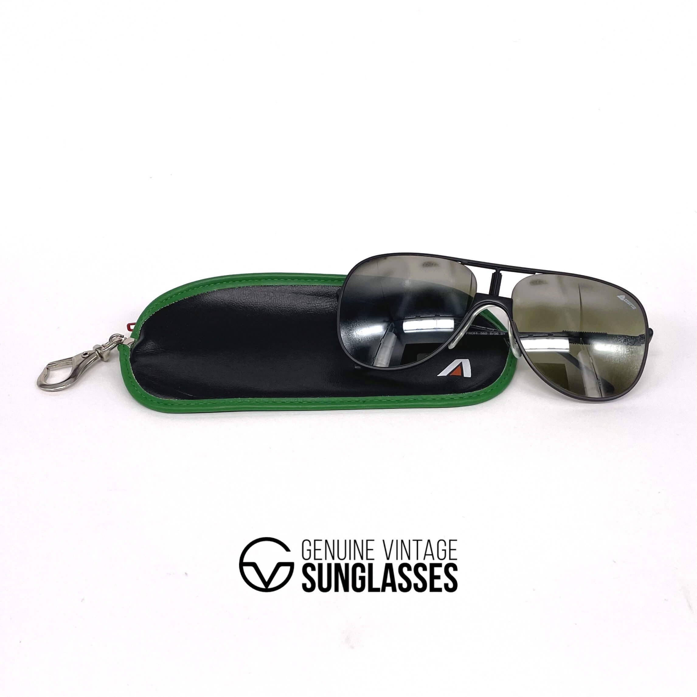 Vintage ALITALIA Professional 560 Serie Especiale black aviator sunglasses