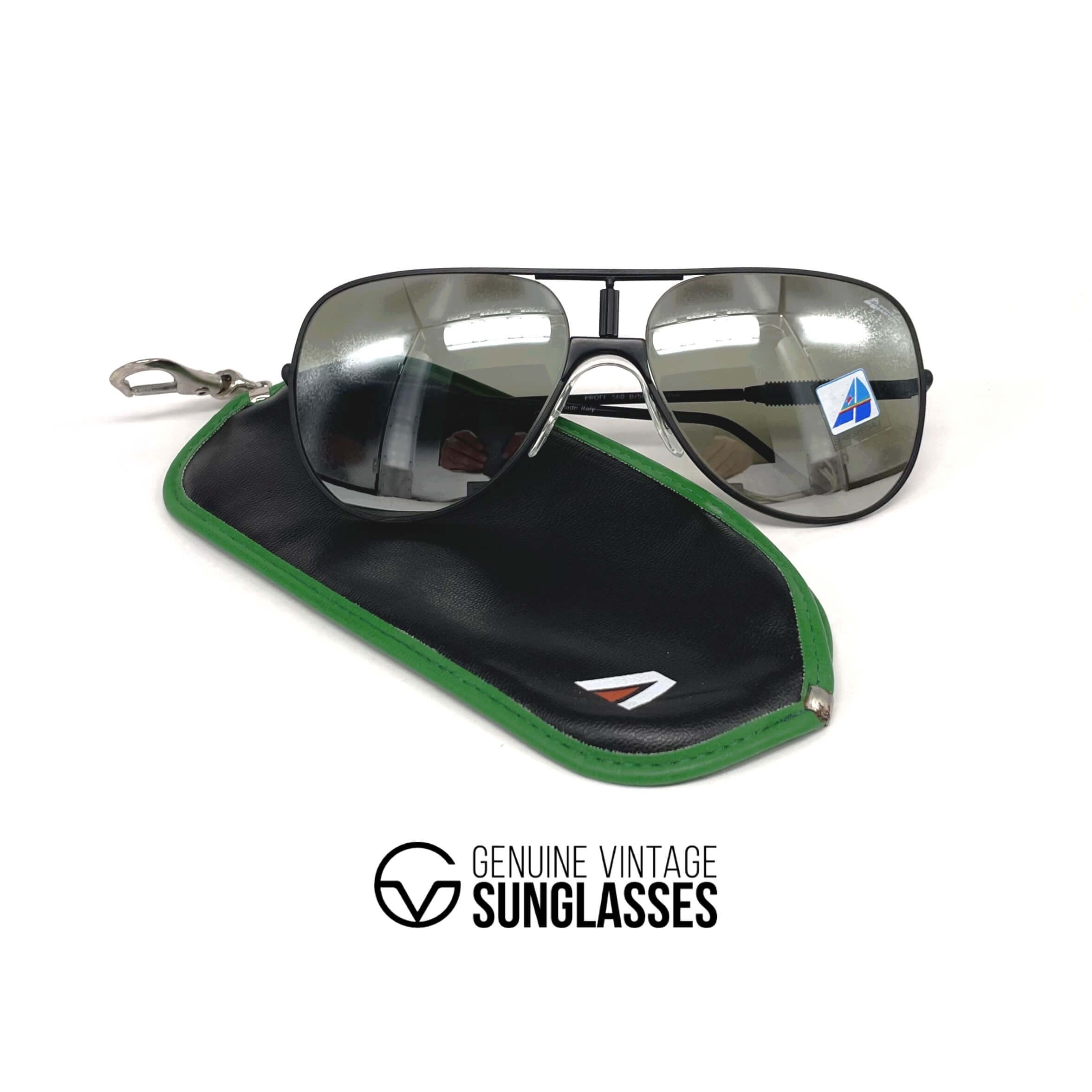 Vintage ALITALIA Professional 560 Serie Especiale black aviator sunglasses