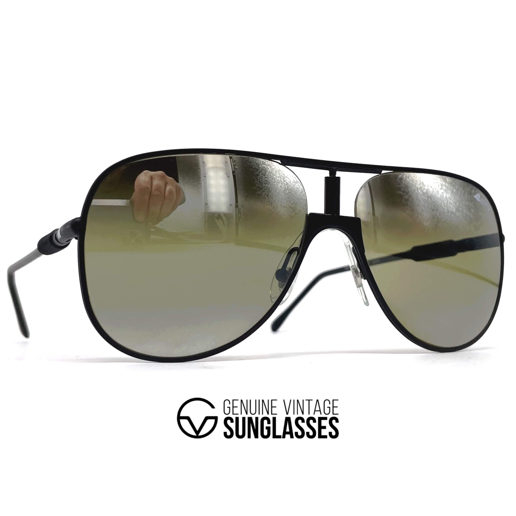Vintage ALITALIA Professional 560 Serie Especiale black aviator sunglasses