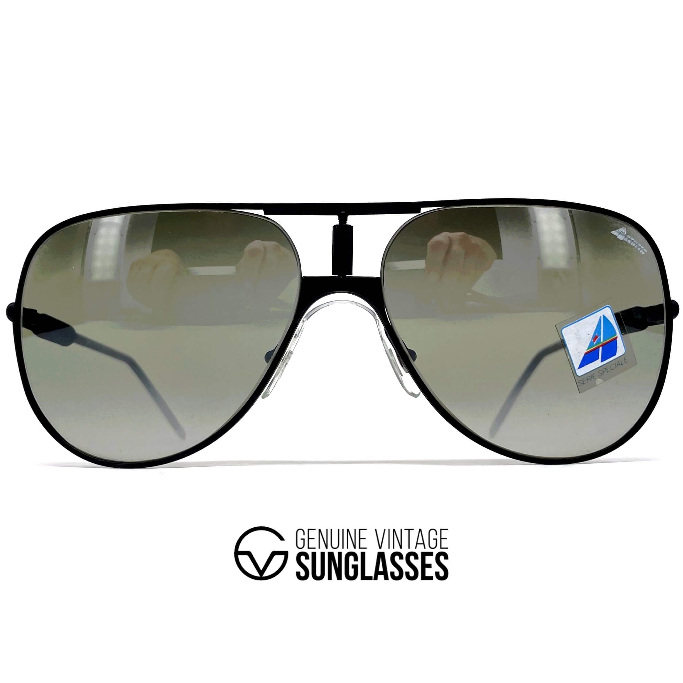 Vintage ALITALIA Professional 560 Serie Especiale black aviator sunglasses