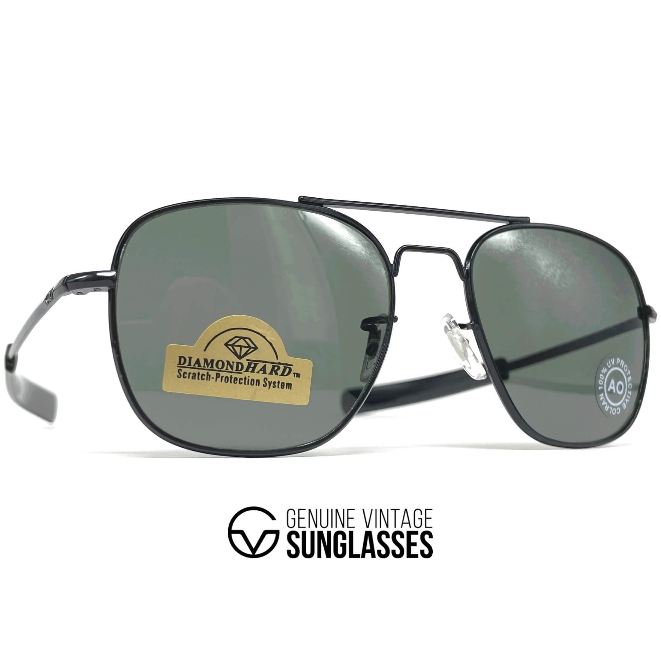 Vintage AMERICAN OPTICAL AO Command black aviator sunglasses