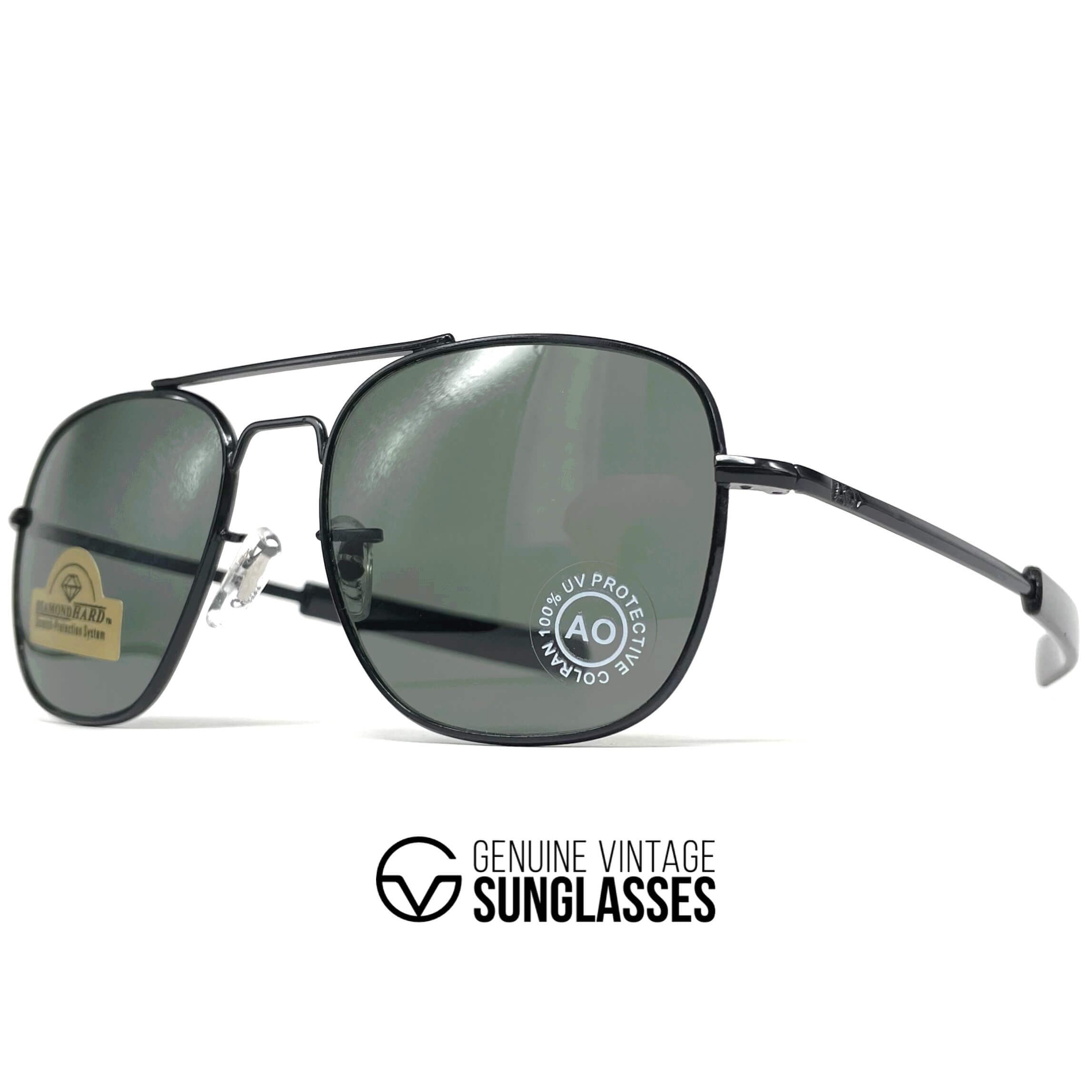 Vintage AMERICAN OPTICAL AO Command black aviator sunglasses