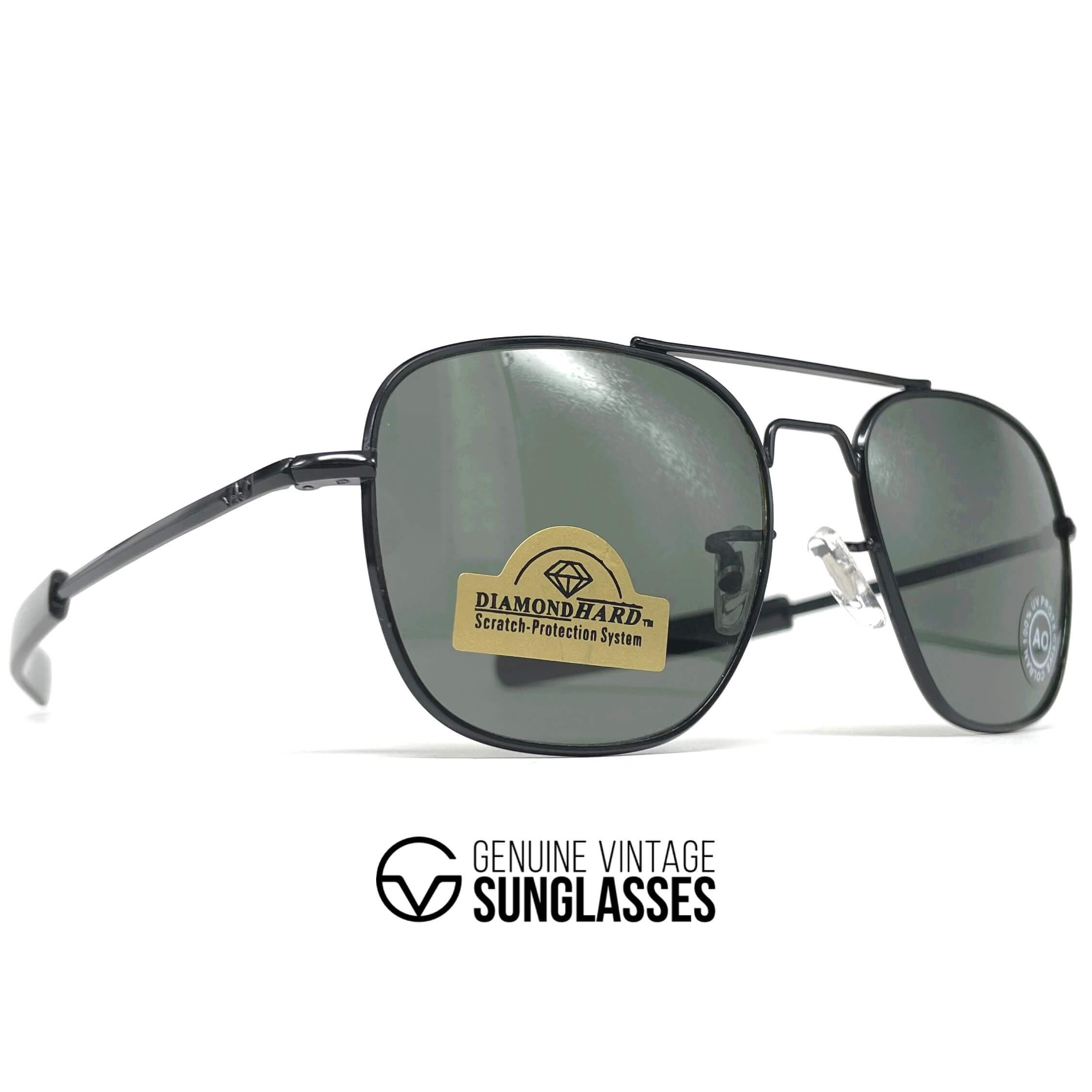 Vintage AMERICAN OPTICAL AO Command black aviator sunglasses