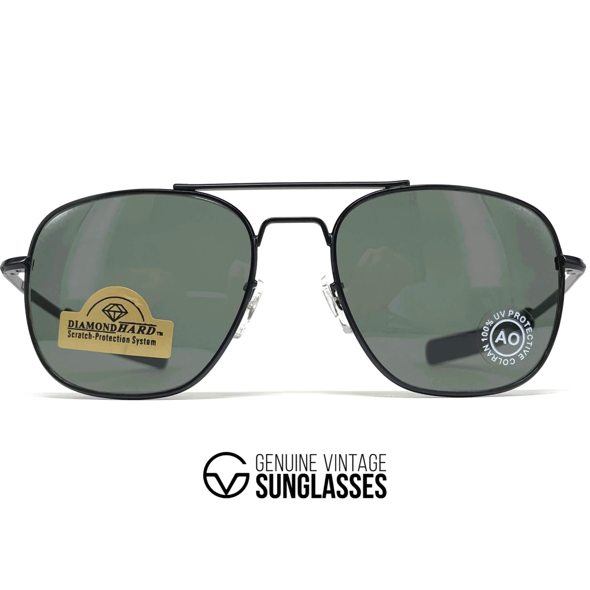 Vintage AMERICAN OPTICAL AO Command black aviator sunglasses