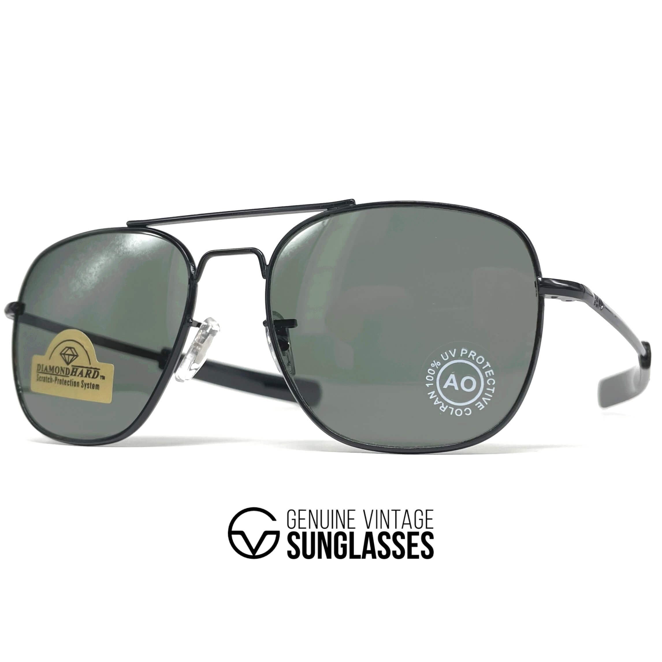 Vintage AMERICAN OPTICAL AO Command black aviator sunglasses