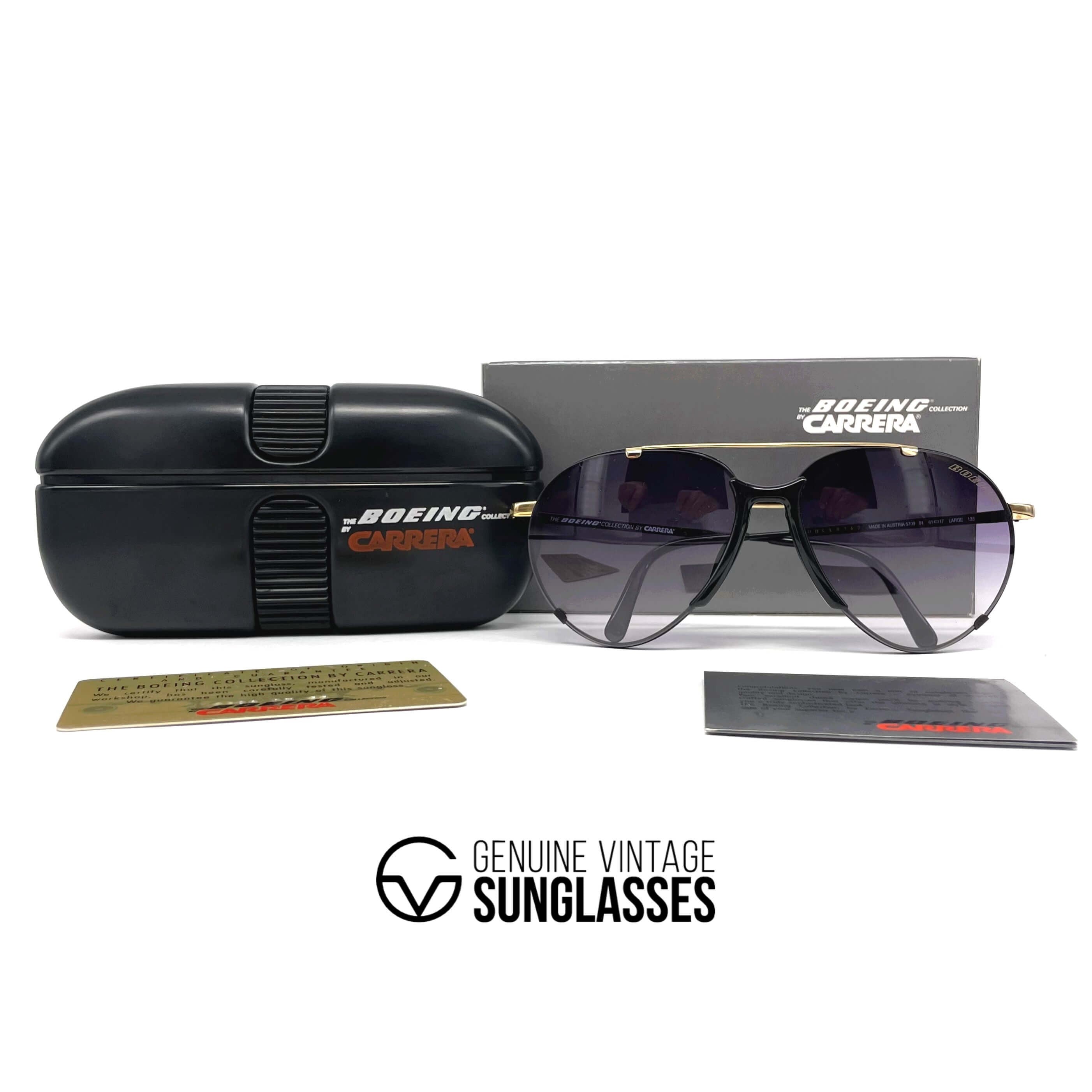 Vintage BOEING by CARRERA 5709 rimless aviator sunglasses