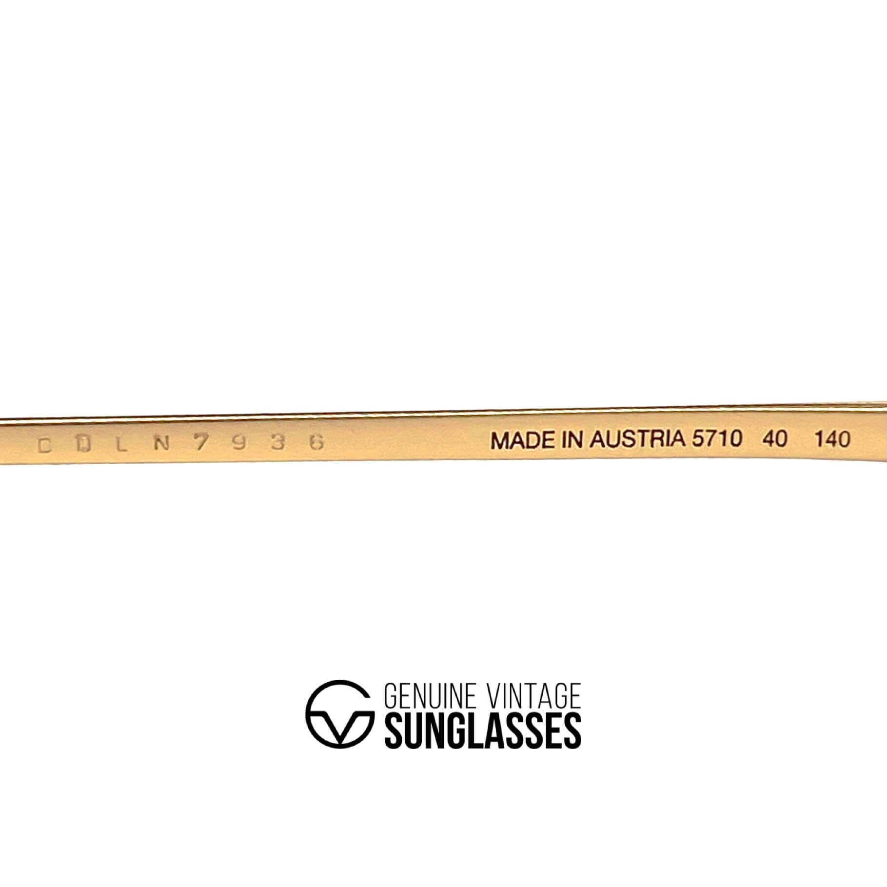 Vintage BOEING by CARRERA 5710 gold aviator sunglasses