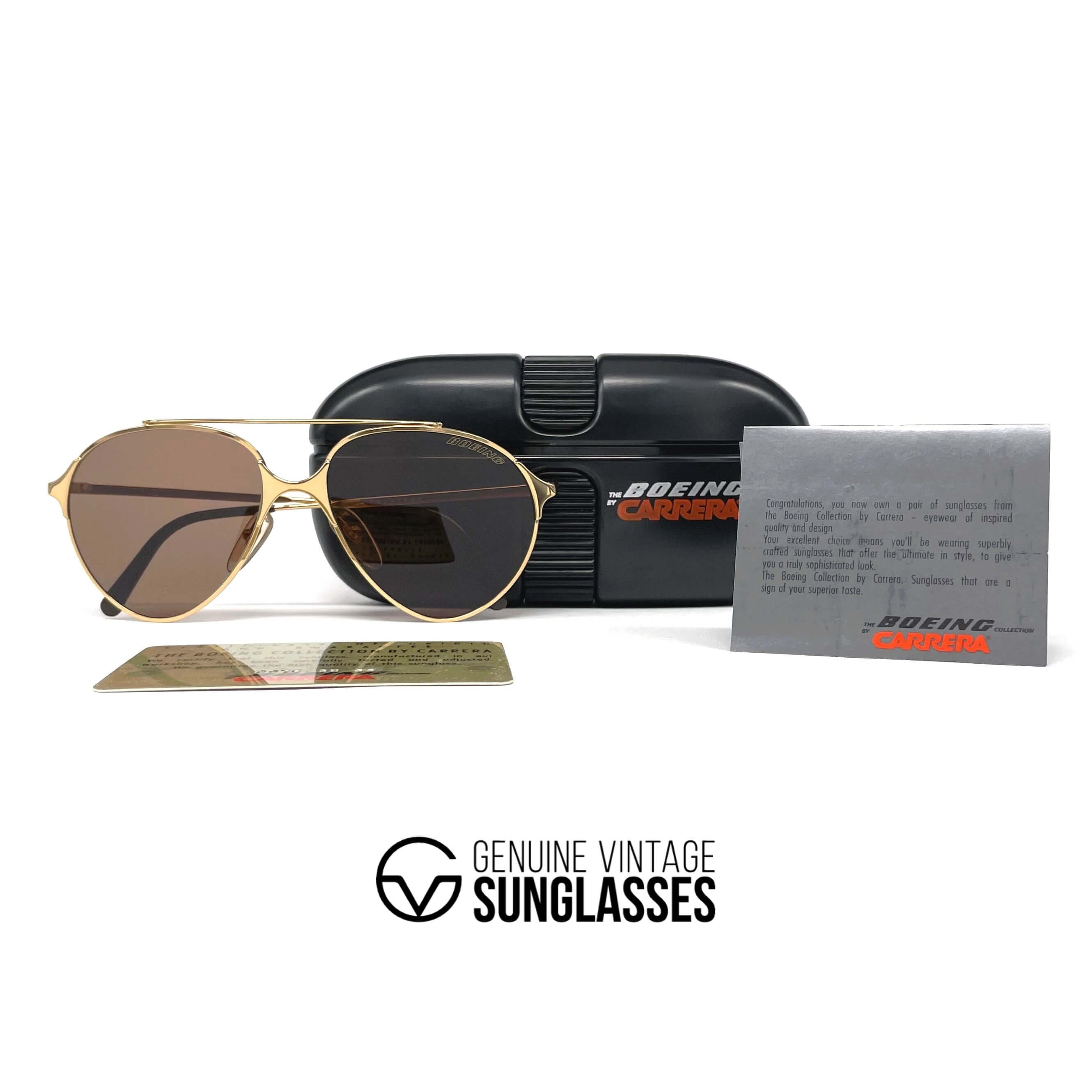 Vintage BOEING by CARRERA 5710 gold aviator sunglasses
