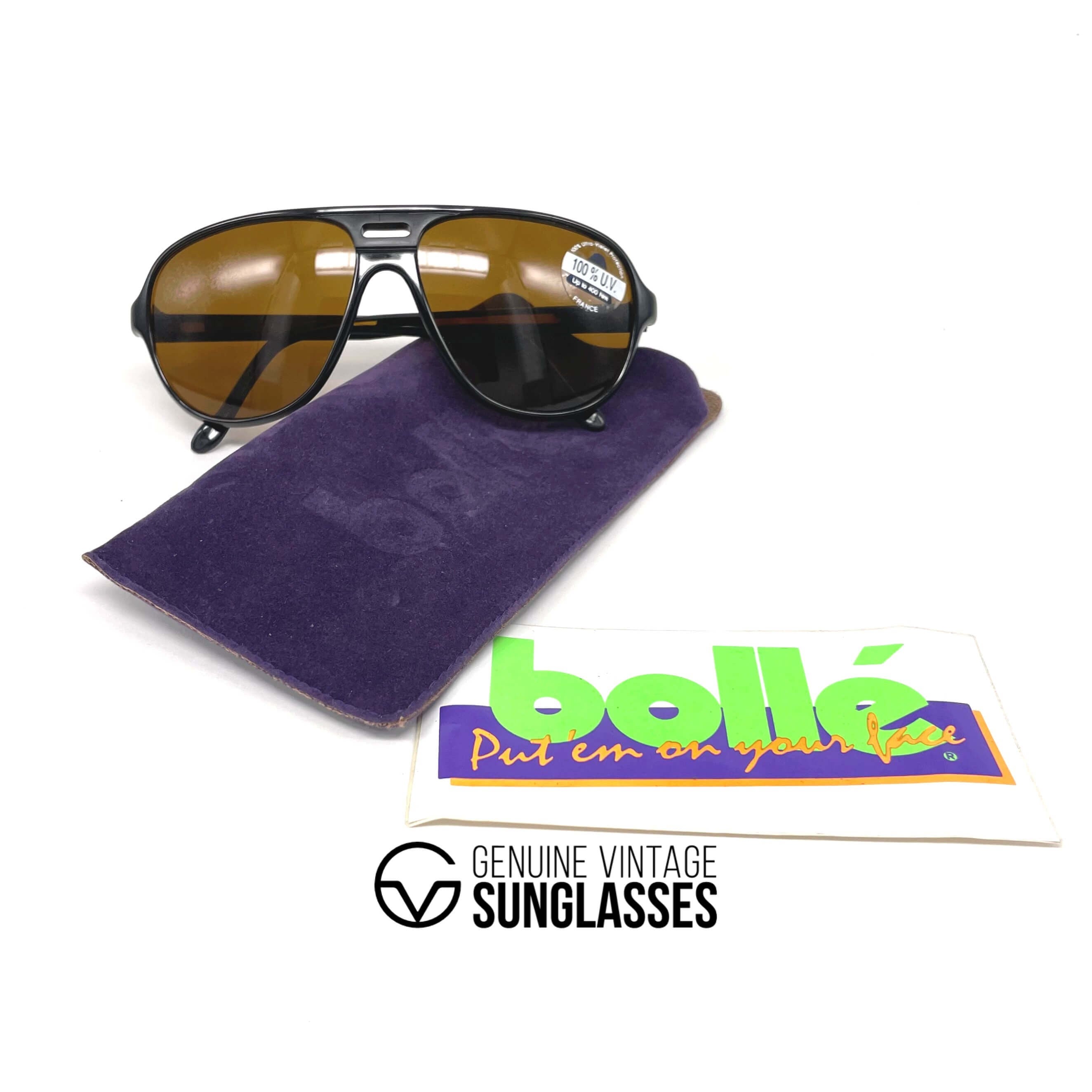 Vintage BOLLE 424 black aviator sports sunglasses