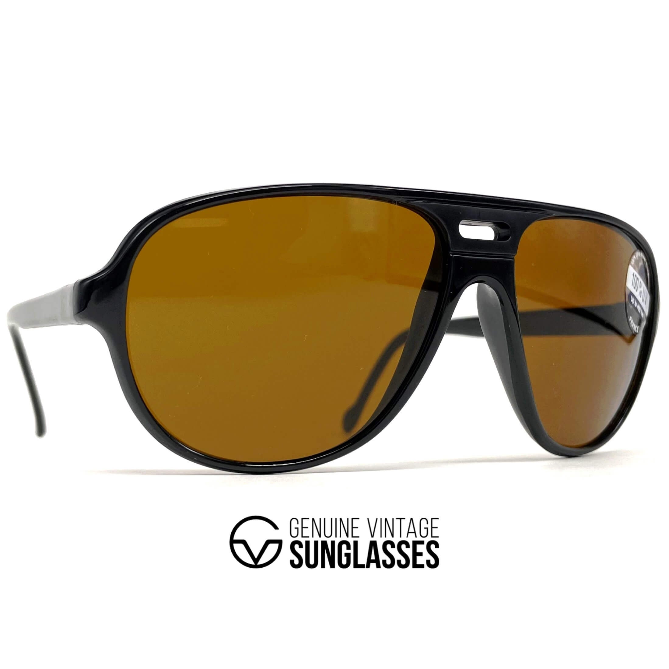 Vintage BOLLE 424 black aviator sports sunglasses