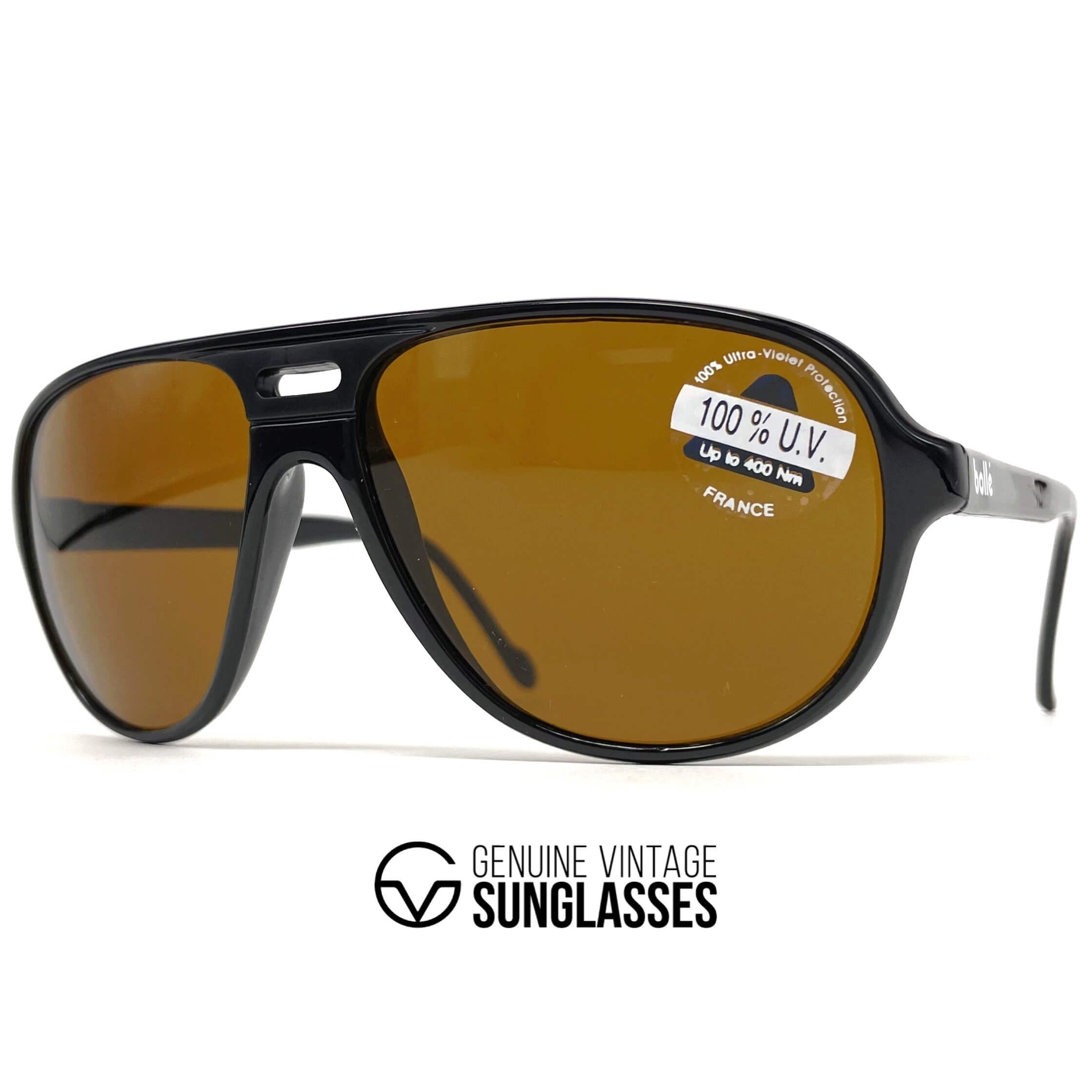 Vintage BOLLE 424 black aviator sports sunglasses