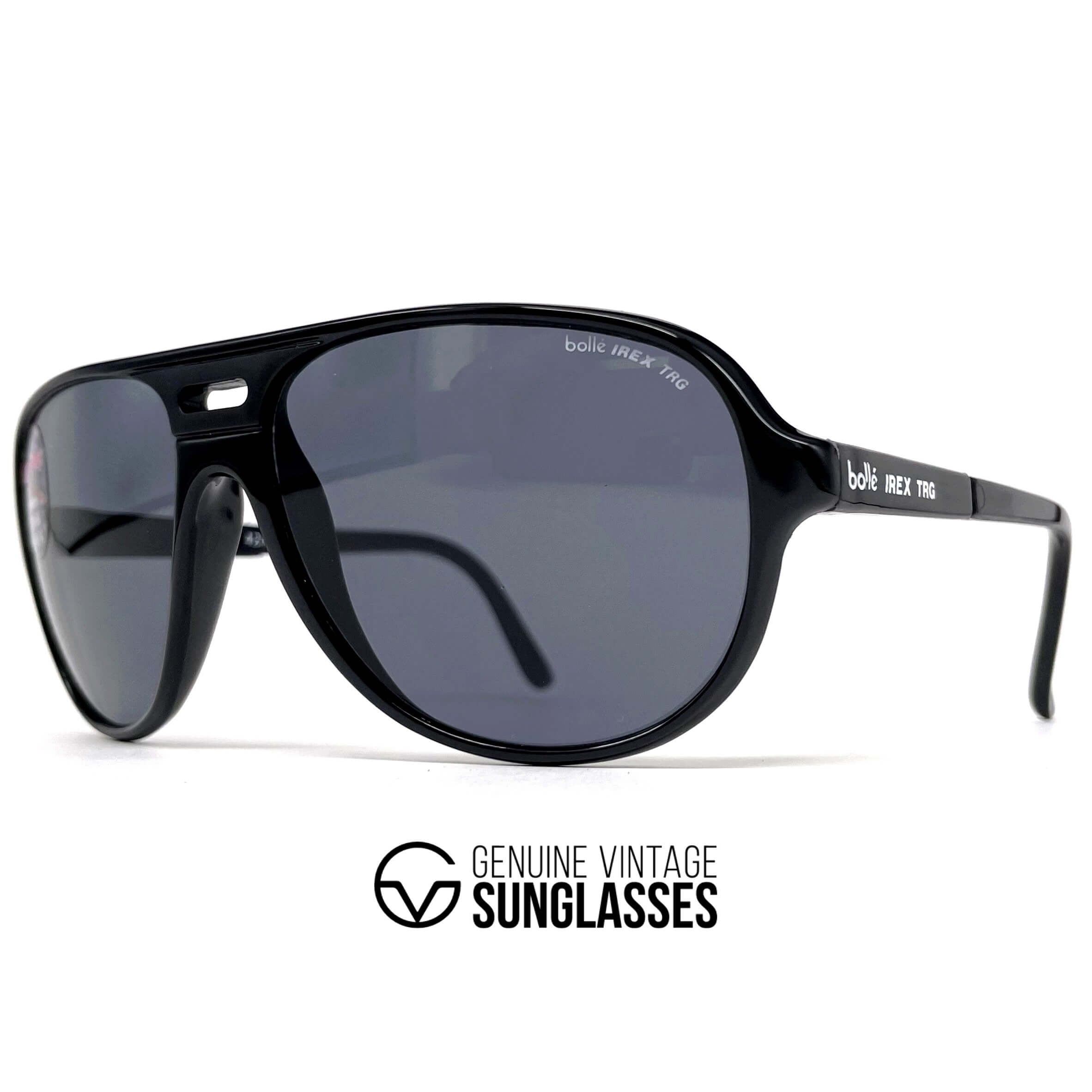 Vintage BOLLE 424 Irex TRG black aviator sports sunglasses