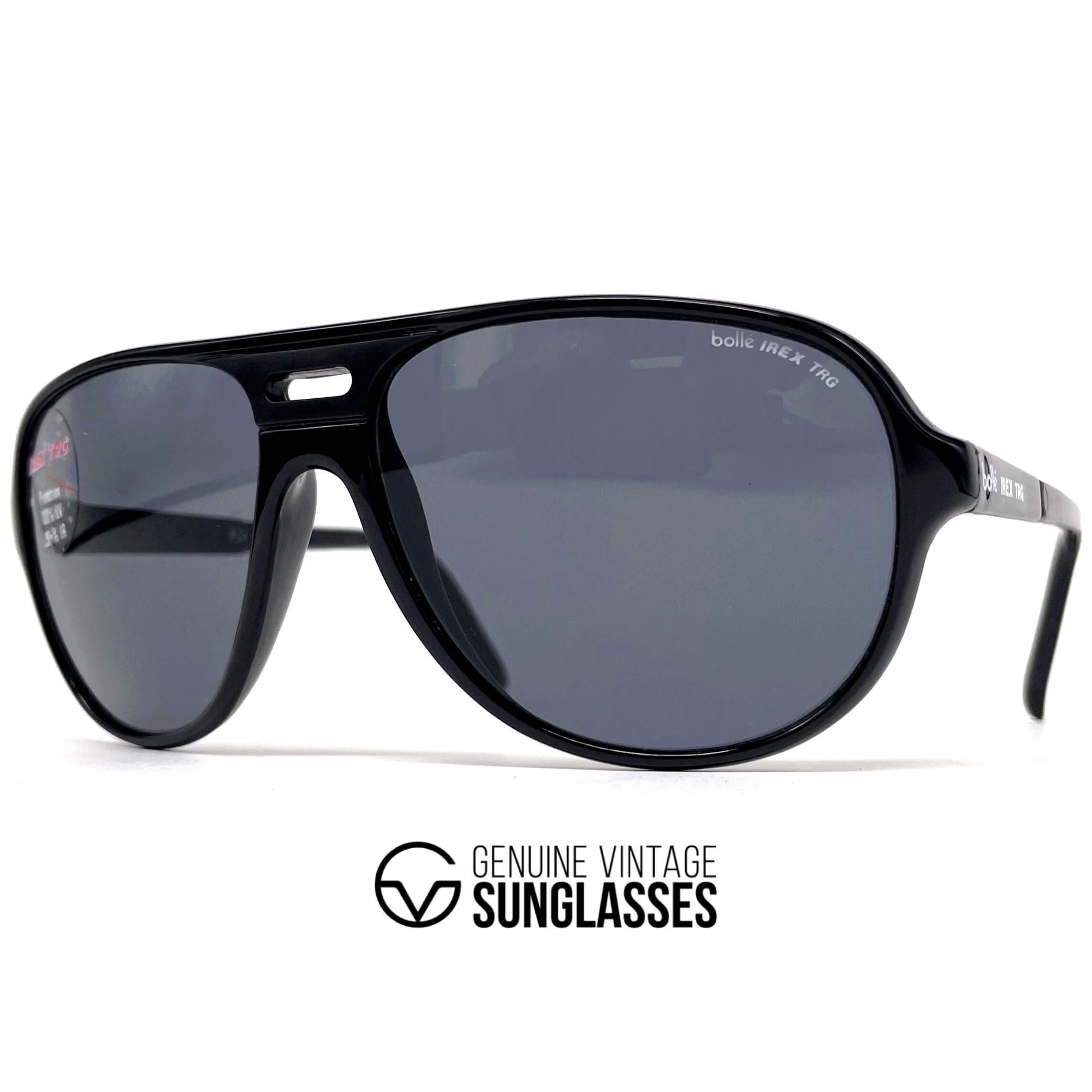 Vintage BOLLE 424 Irex TRG black aviator sports sunglasses