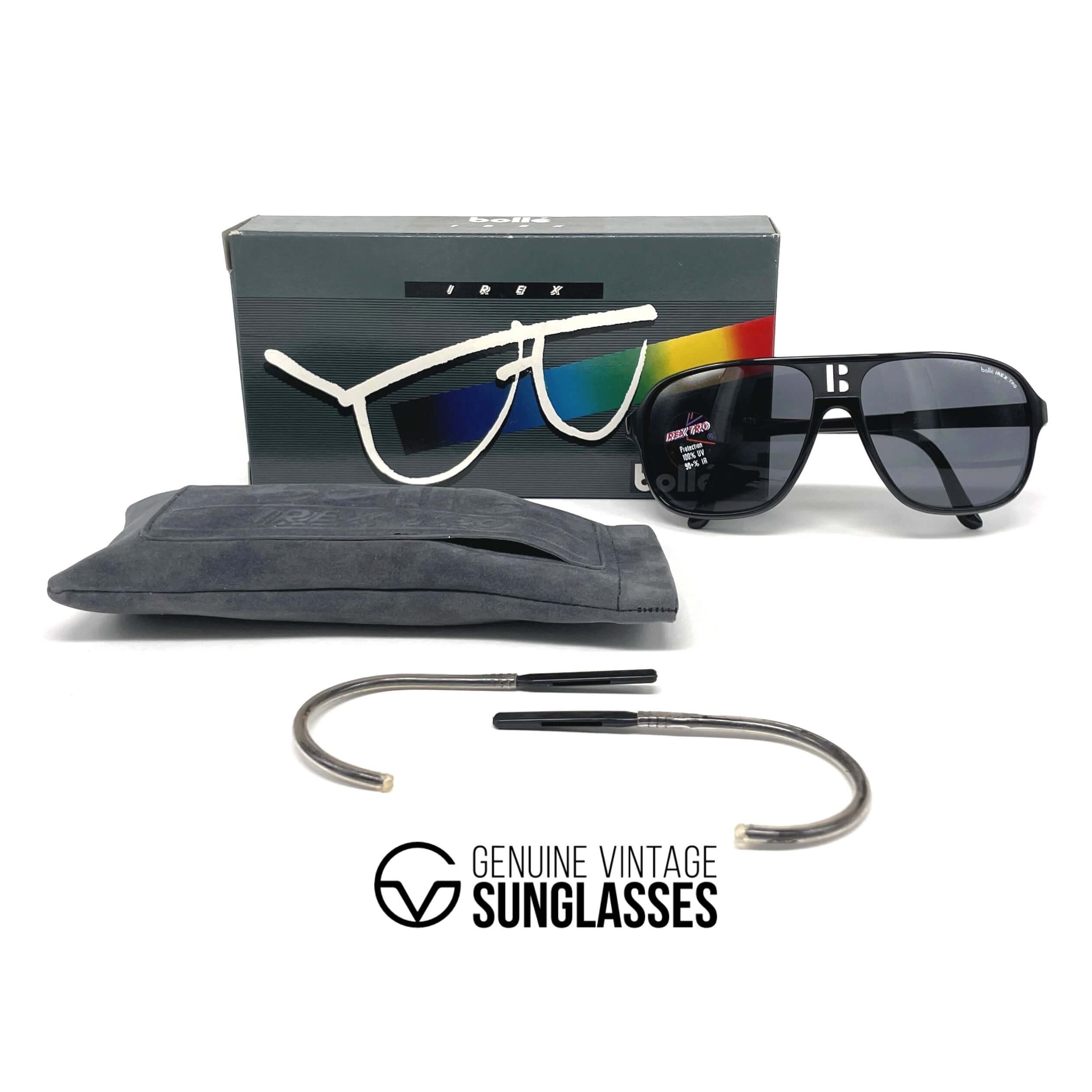 Vintage BOLLE 428 Irex TRG black aviator sports sunglasses