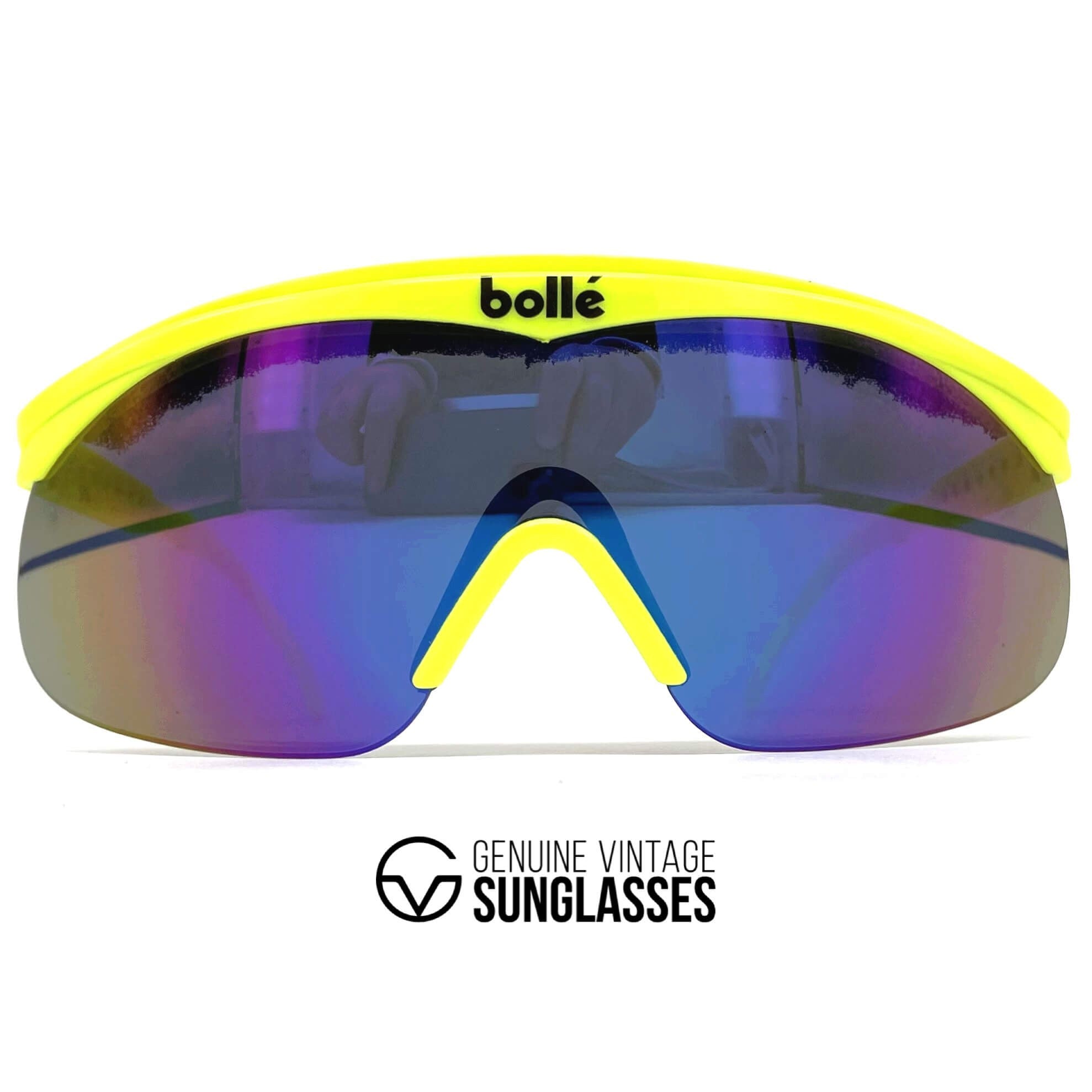 Vintage BOLLE Chrono sports yellow shield sunglasses