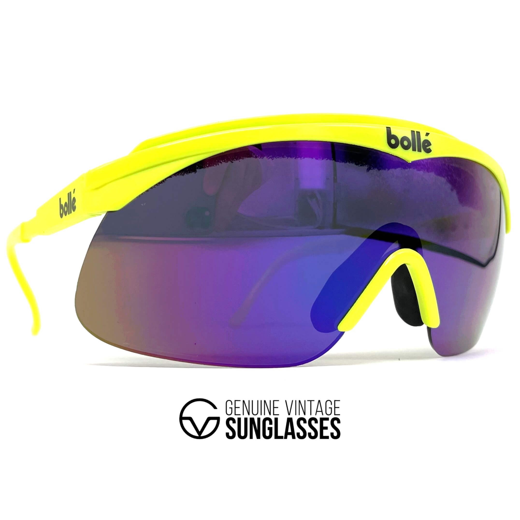 Vintage BOLLE Chrono sports yellow shield sunglasses