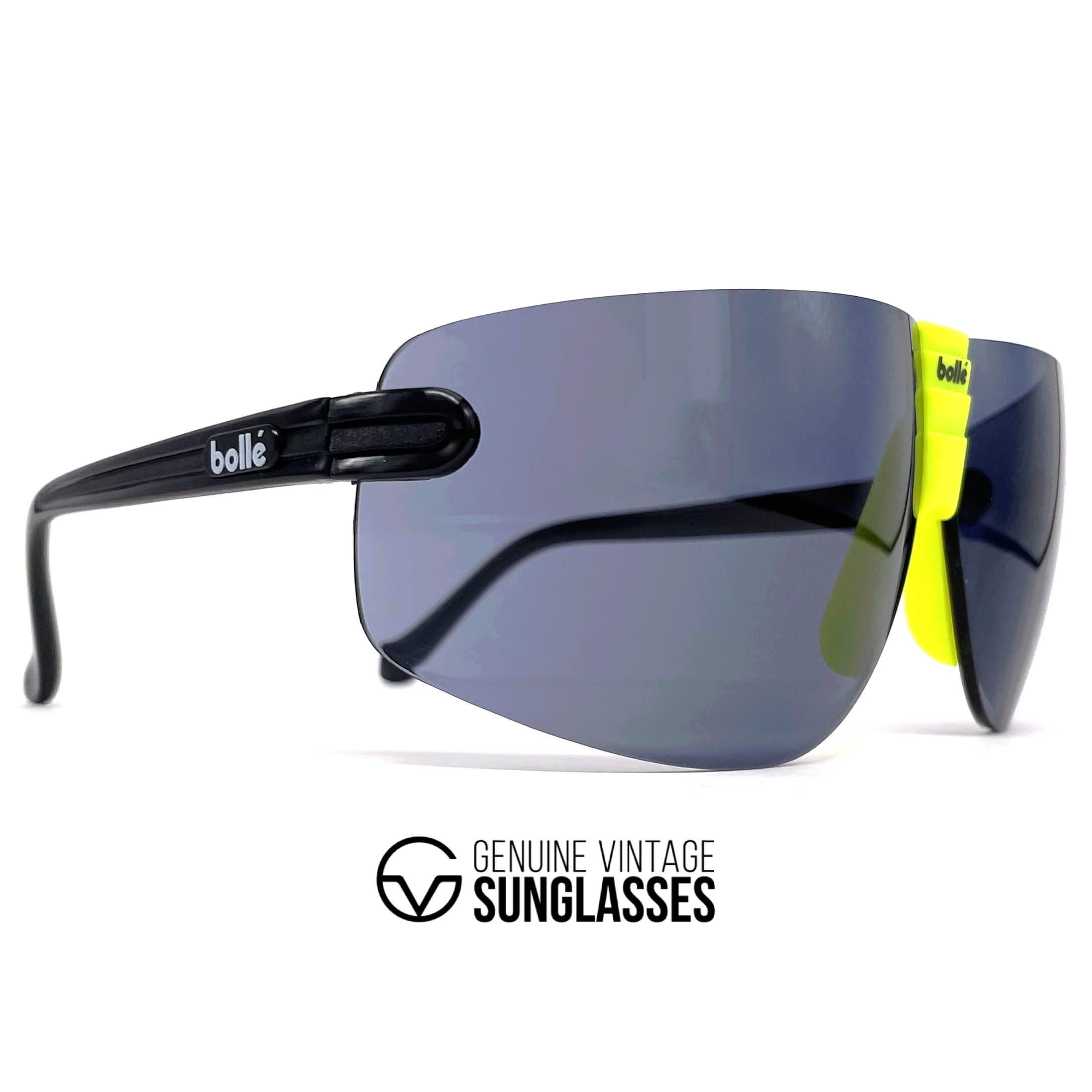 Vintage BOLLE Contour black yellow XXL sports sunglasses