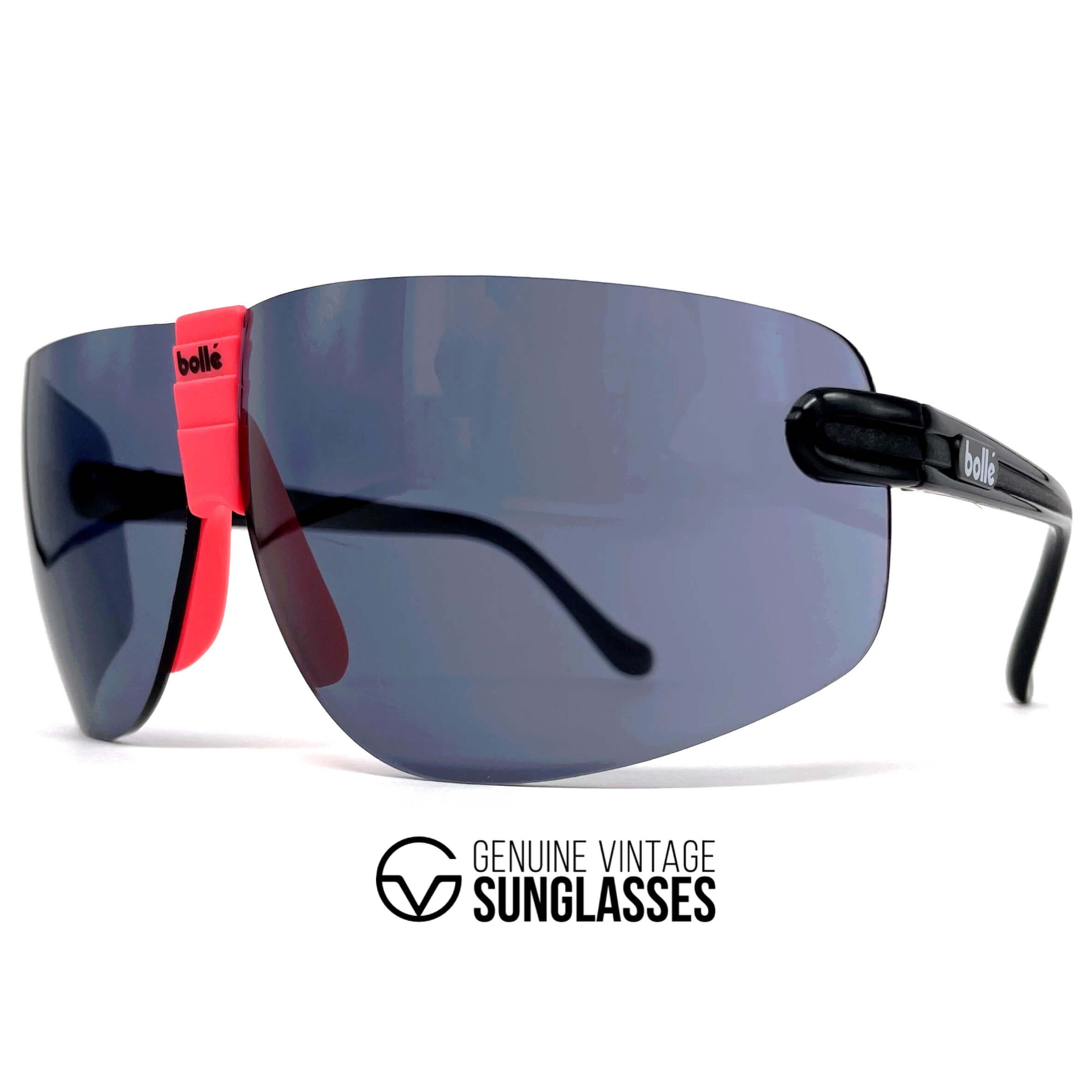 Vintage BOLLE Contour black pink XXL sports sunglasses