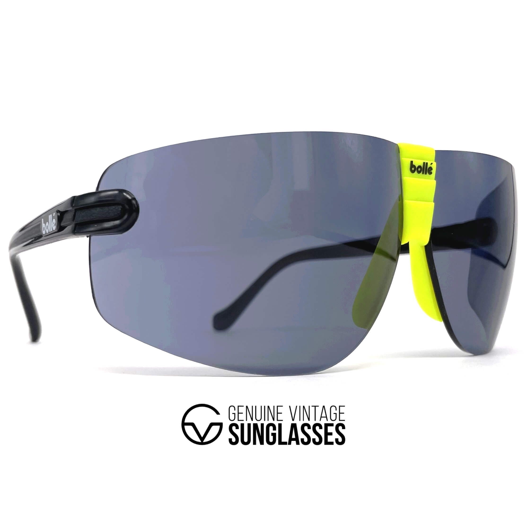 Vintage BOLLE Contour black yellow XXL sports sunglasses