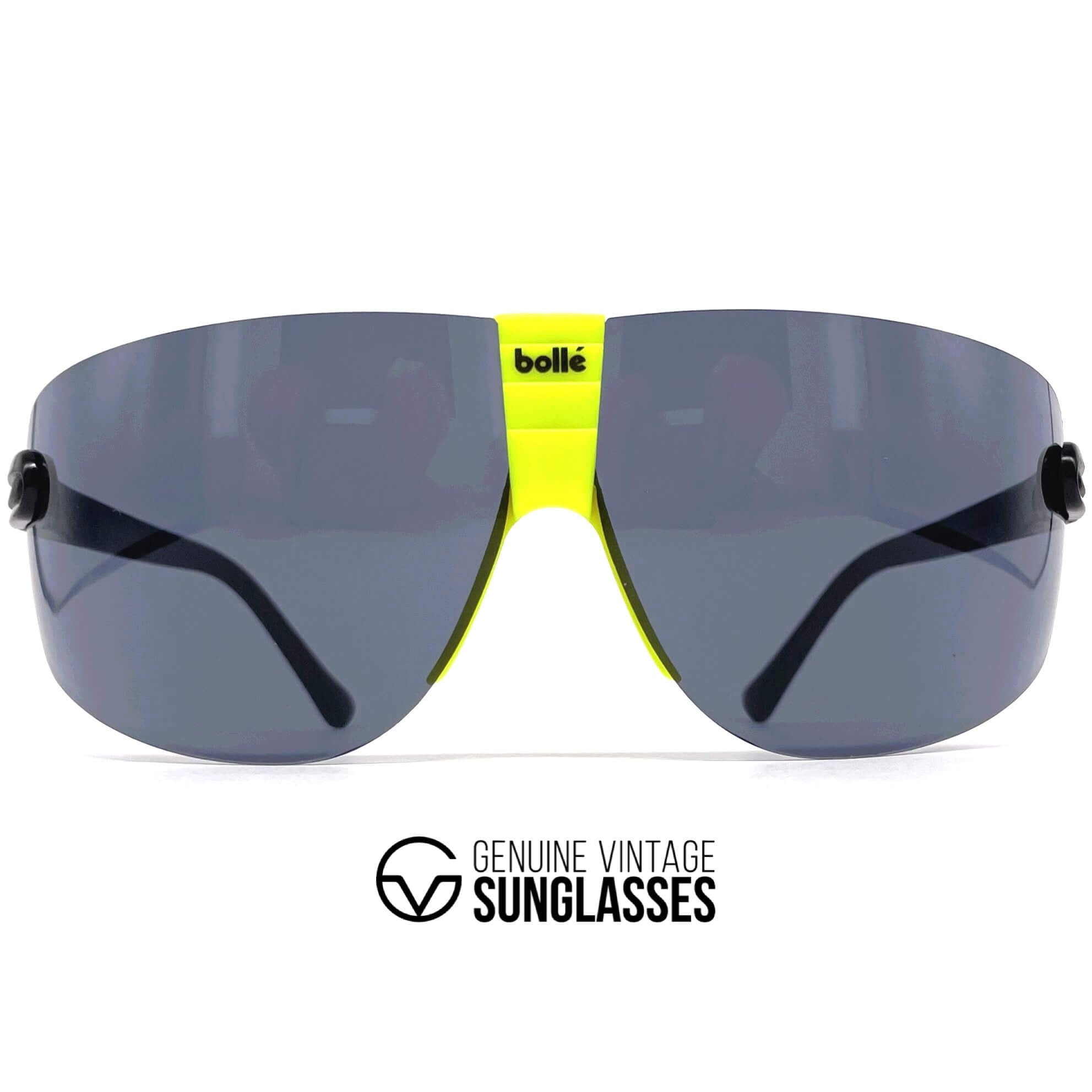 Vintage BOLLE Contour black yellow XXL sports sunglasses