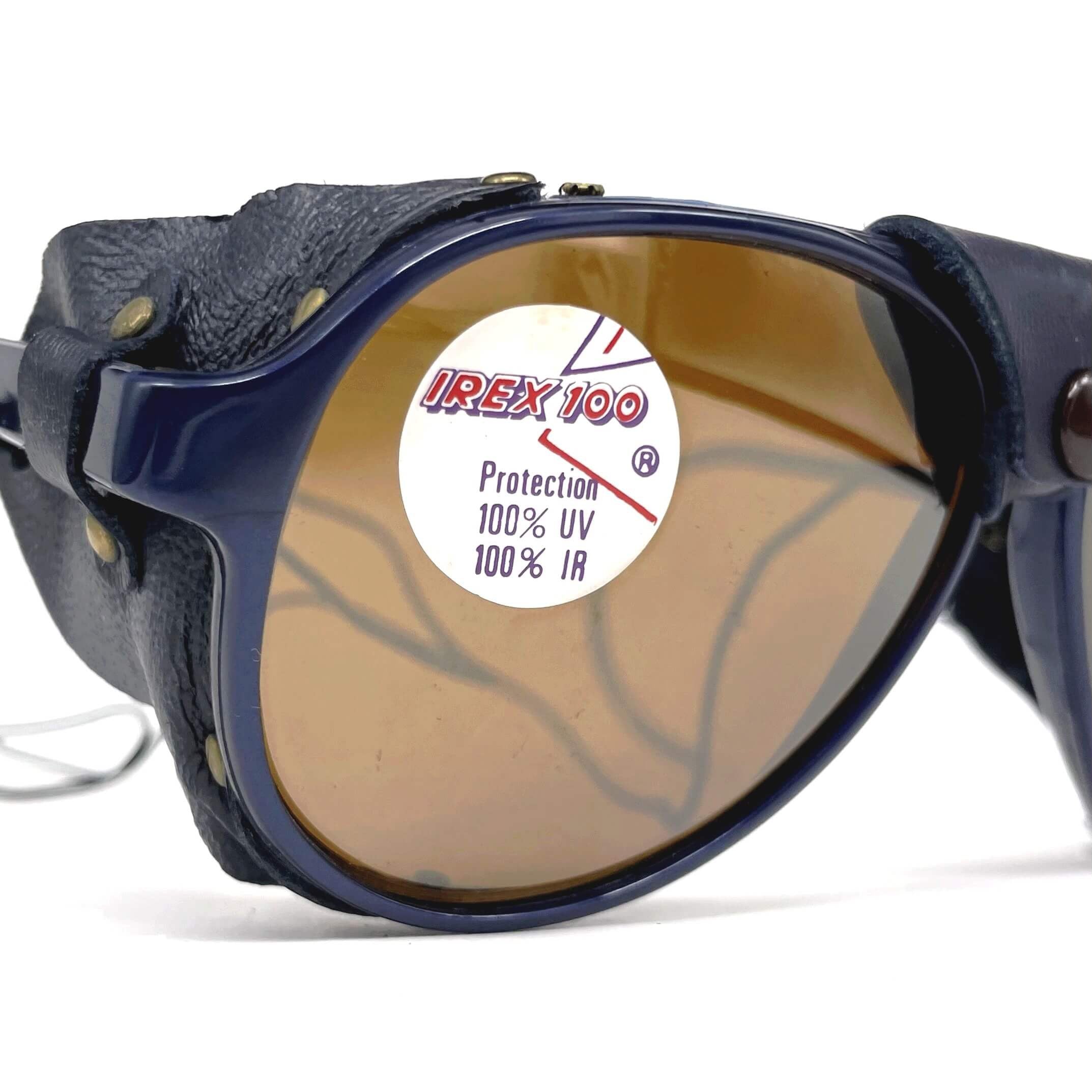 Vintage BOLLE Irex 100 blue leather glacier sunglasses