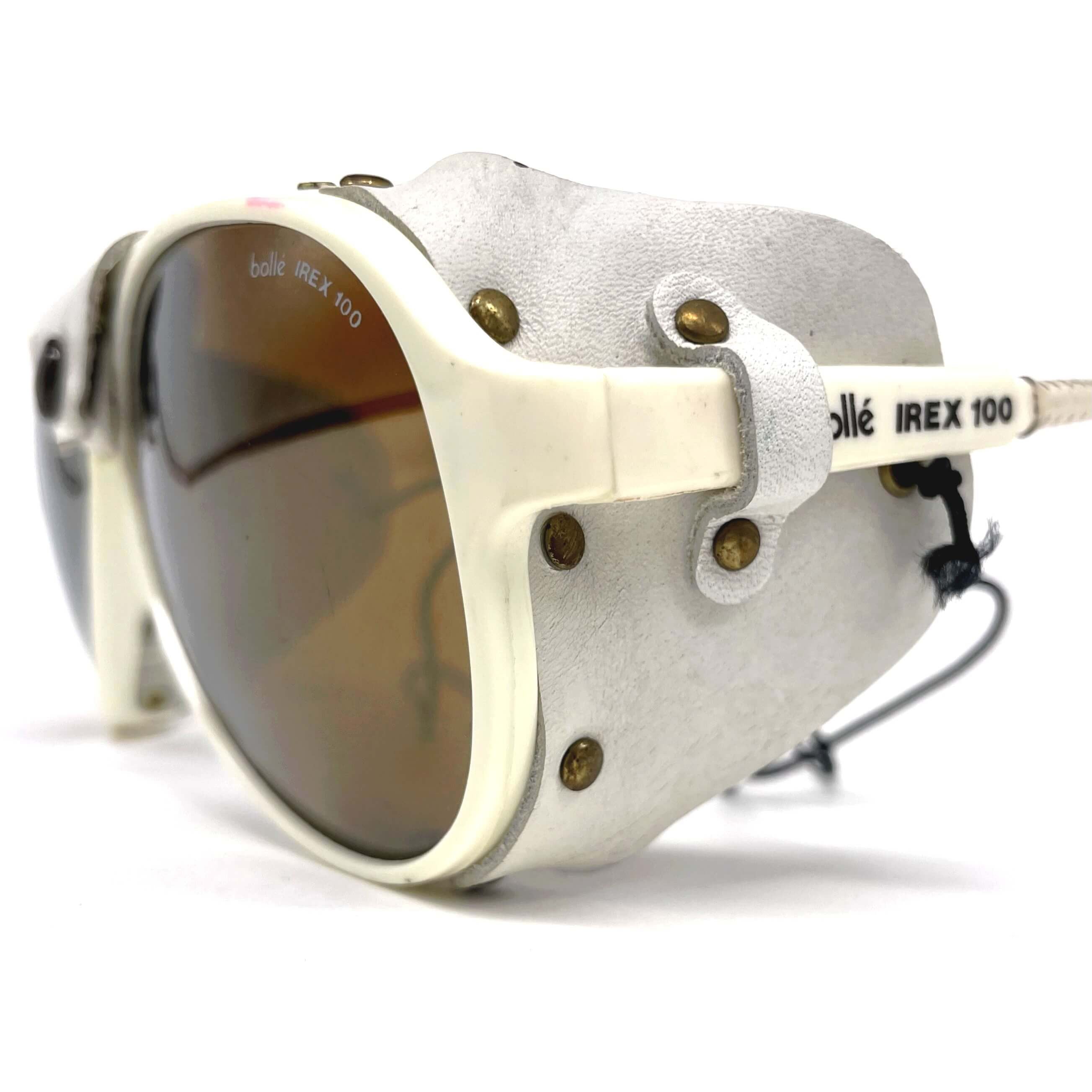 Vintage BOLLE Irex 100 white leather glacier sunglasses