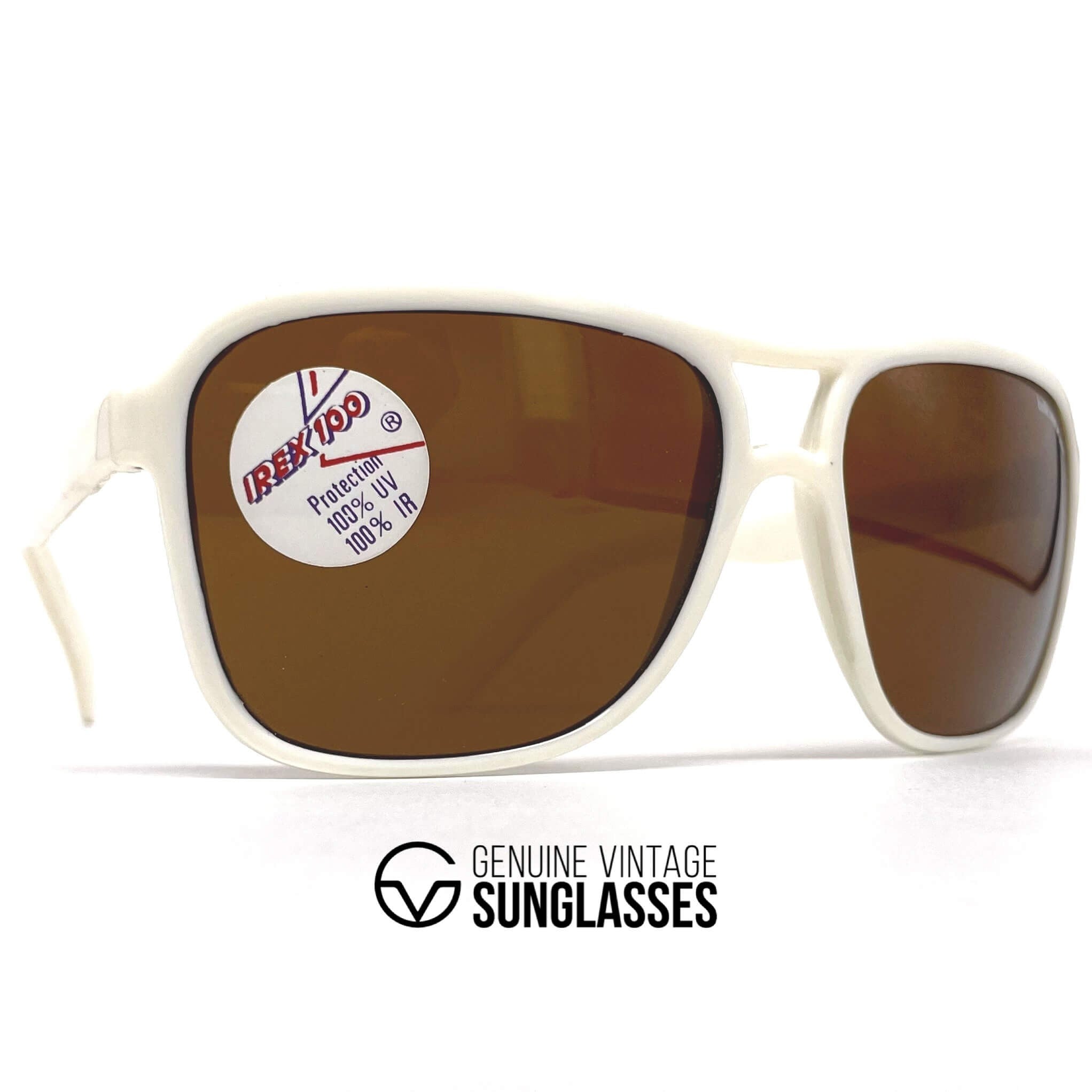 Vintage BOLLE Irex 100 white nylon aviator sunglasses