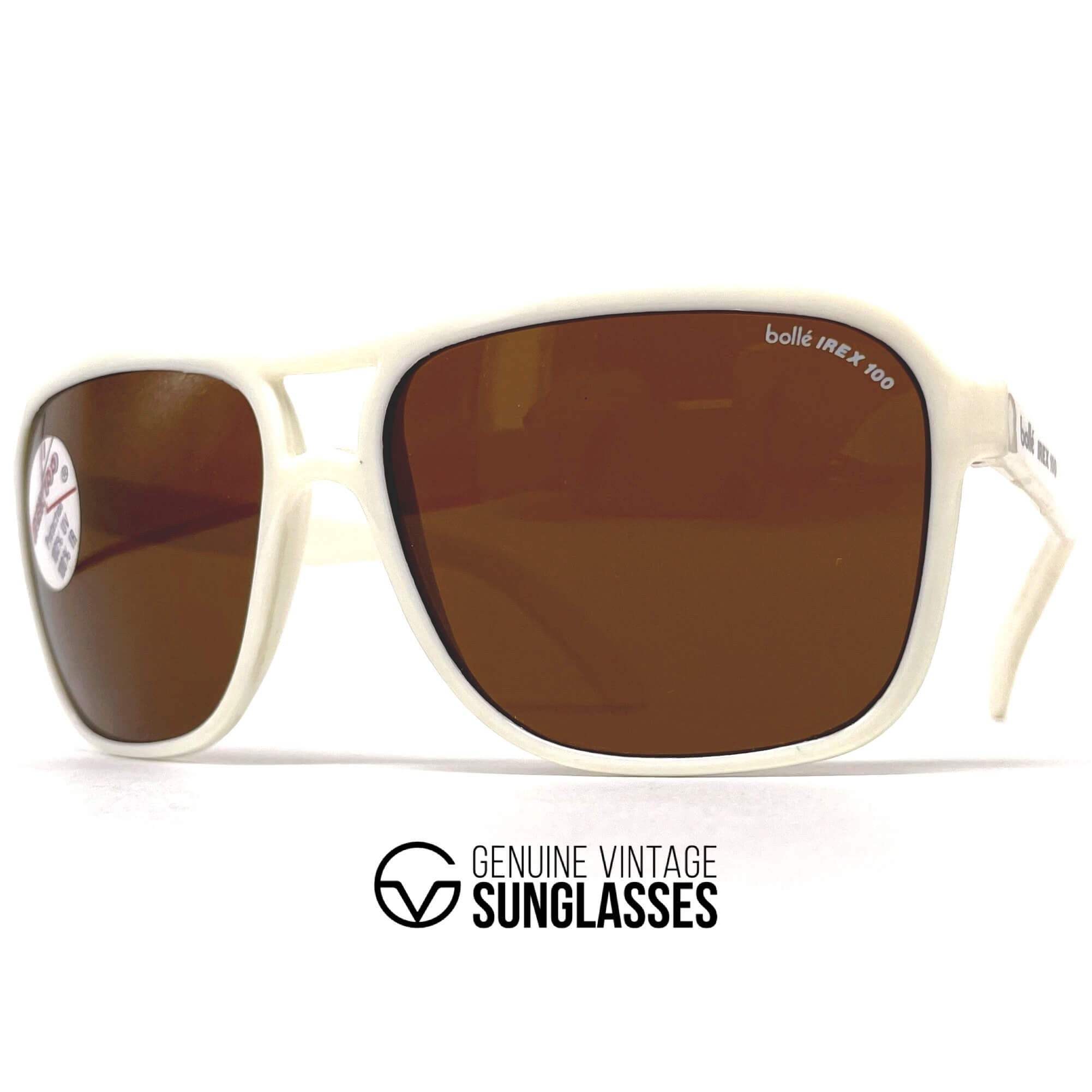 Vintage BOLLE Irex 100 white nylon aviator sunglasses