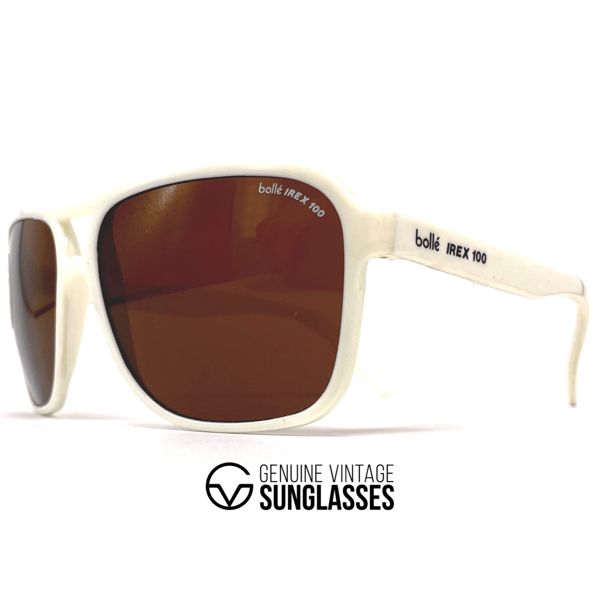 Vintage BOLLE Irex 100 white nylon aviator sunglasses