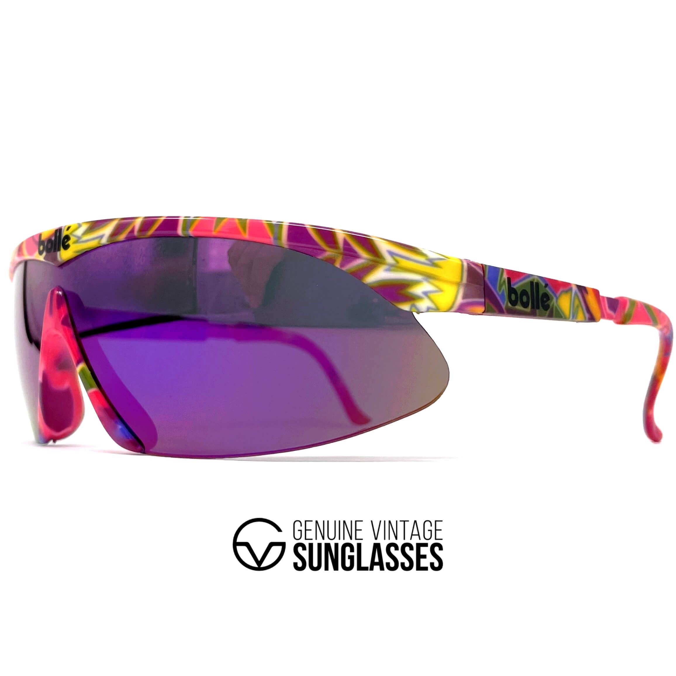 Vintage BOLLE Microedge sports shield sunglasses